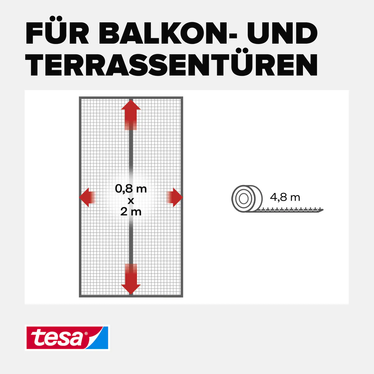 tesa Fliegengitter Magnetvorhang 80 x 200 cm anthrazit