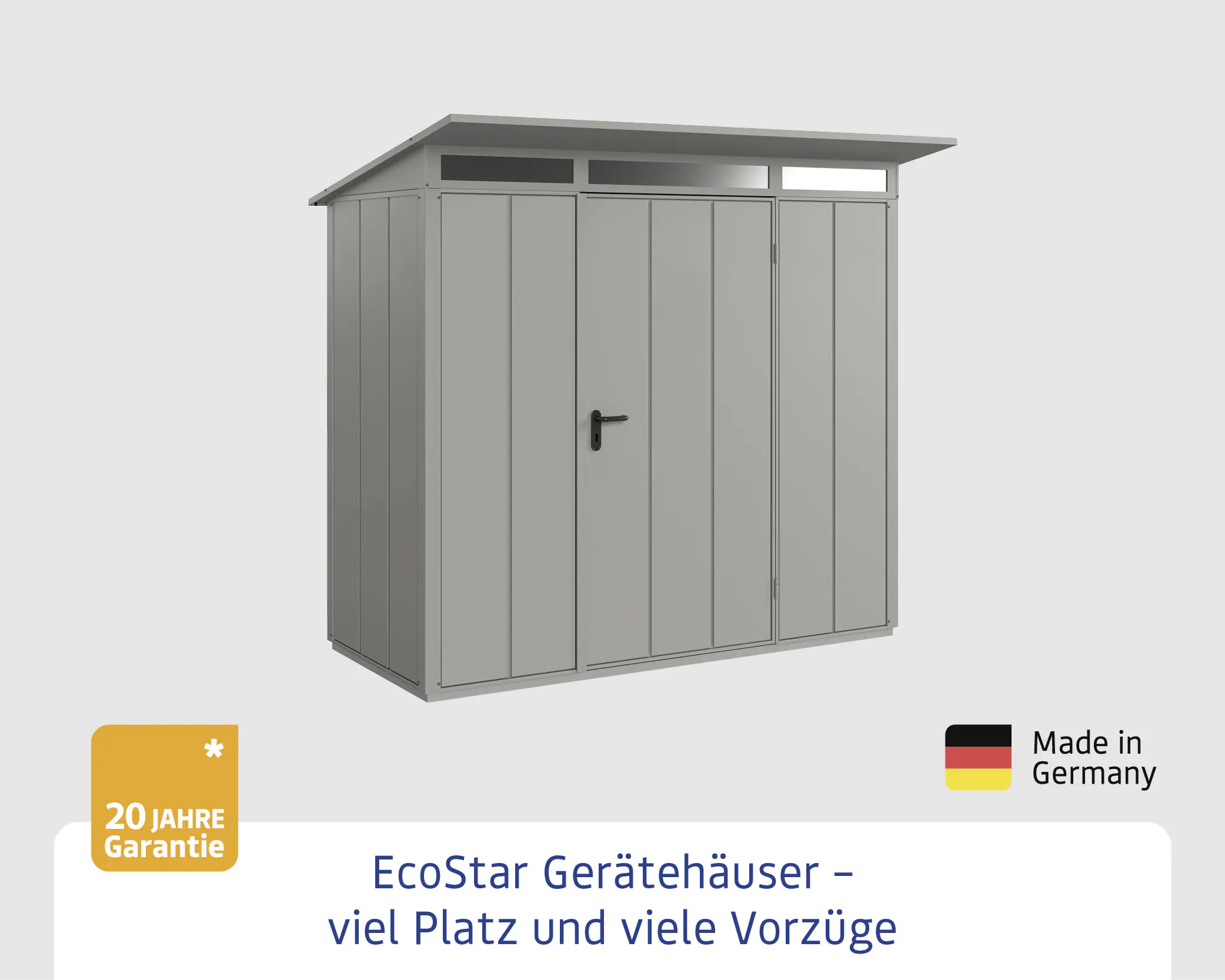 EcoStar Gerätehaus Elegant-P Typ 1 graualuminium 247,9 x 153 x 228,6 cm