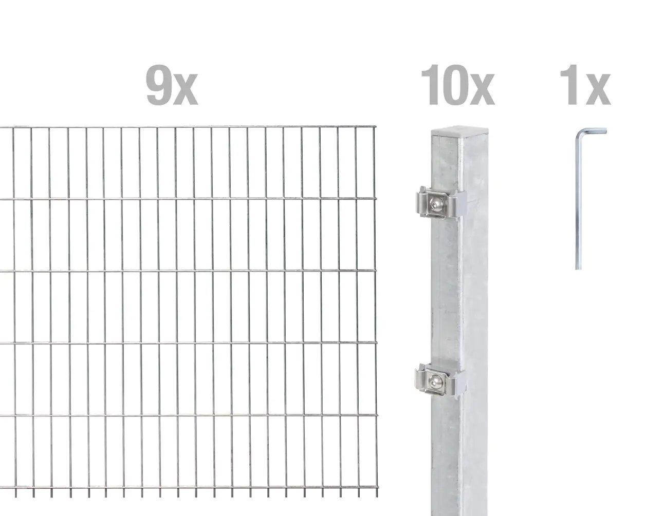 Alberts Doppelstabmatten-Grundset 18 m 200 x 160 cm 6/5/6 feuerverzinkt