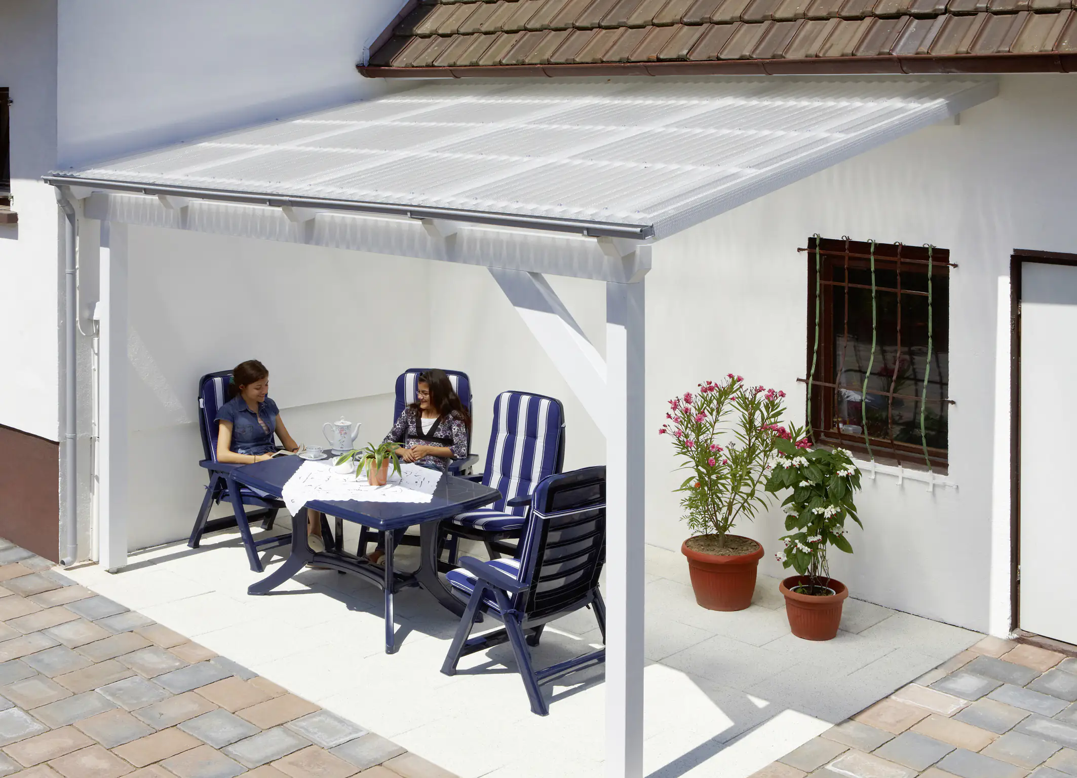 4003412095127_1268544 Gutta Polycarbonat-Wellplatte Wabe Sinus 76/18 200 x 104,5 cm 2,6 mm klar