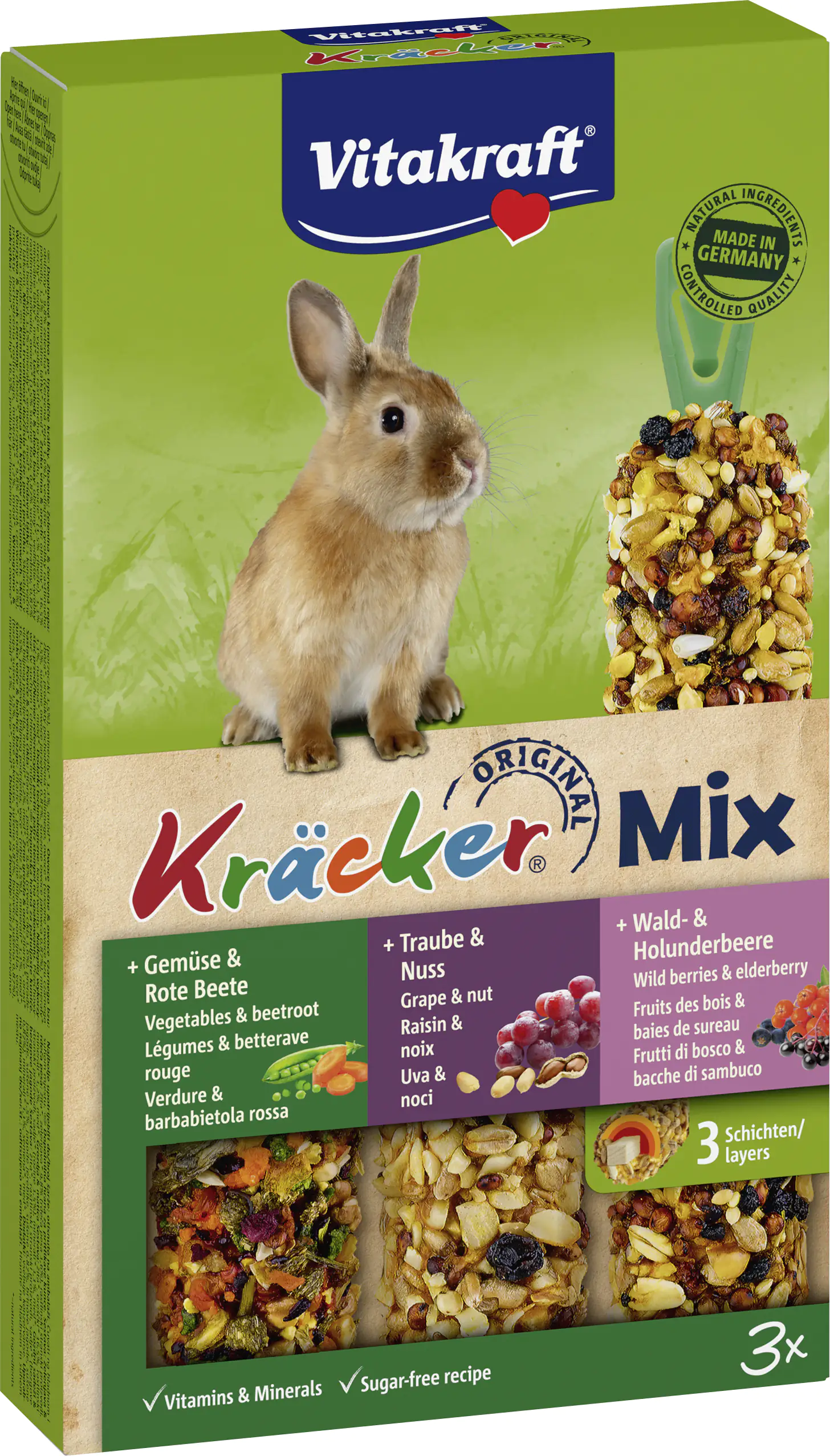 Vitakraft Kräcker®Trio Gemüse Nuss Waldbeer 3 Stück / 168 g