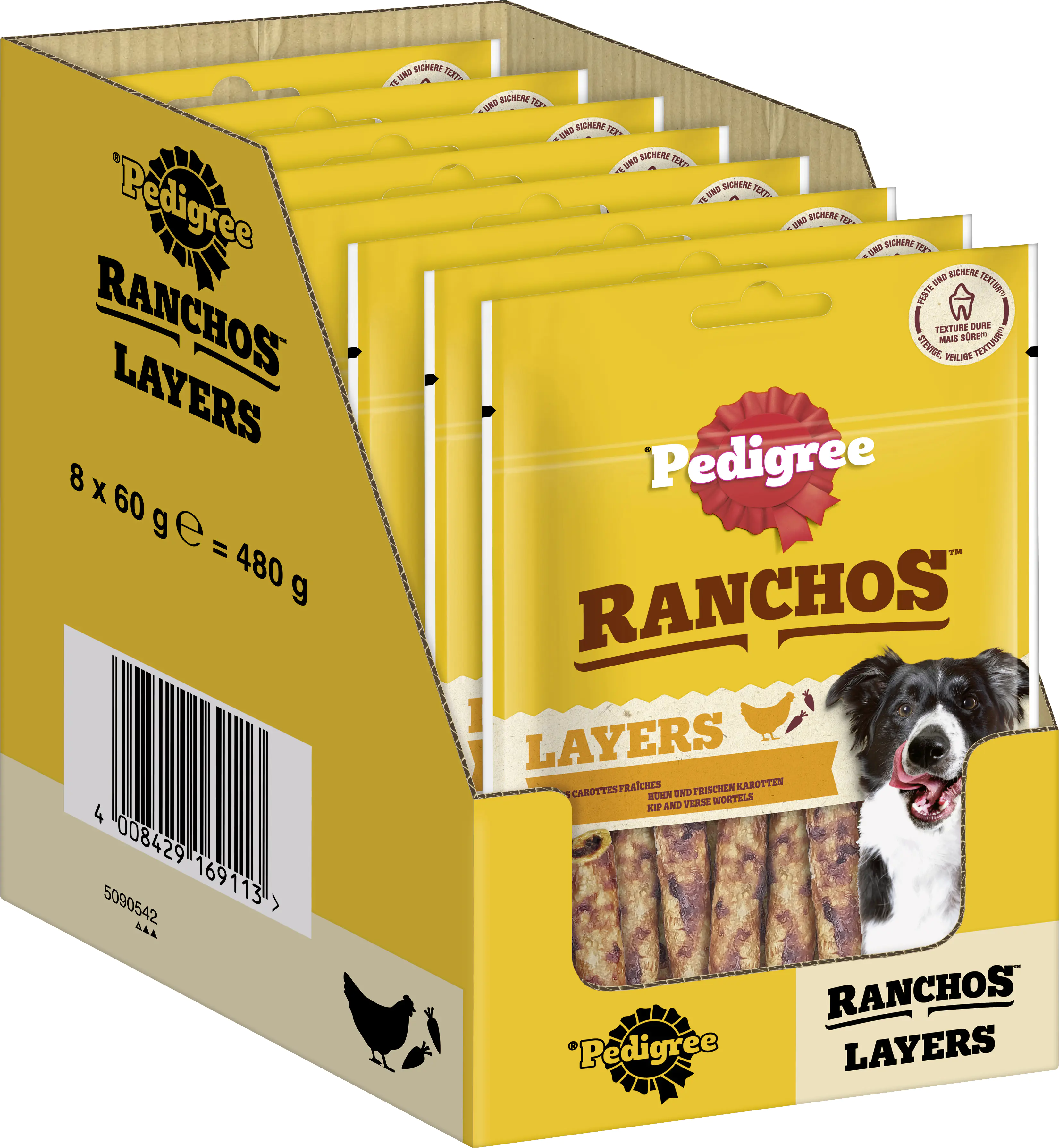 Pedigree Ranchos Hundeleckerli Layers mit Huhn 60 g