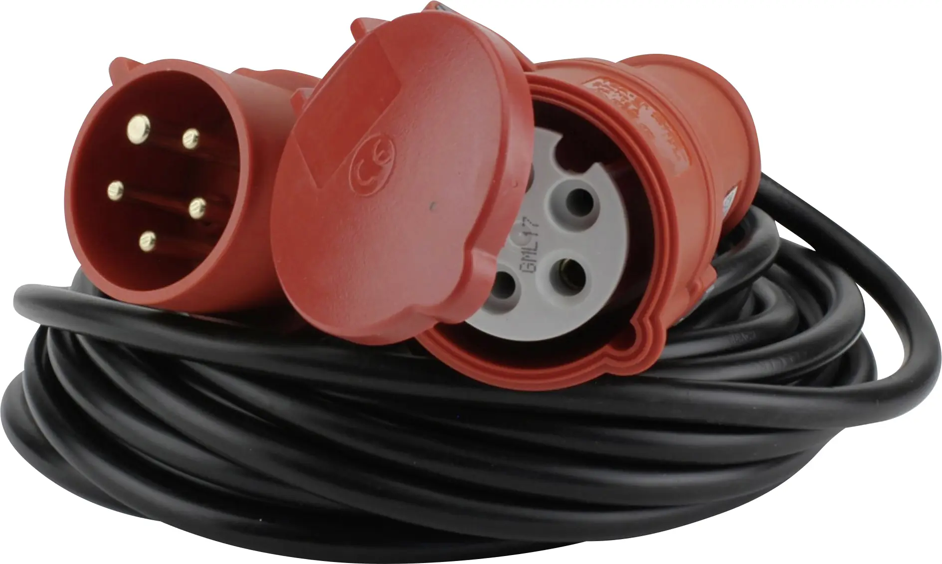 CEE-Verlängerung 5-polig 16A H05VV-F5G1,5 10m rot