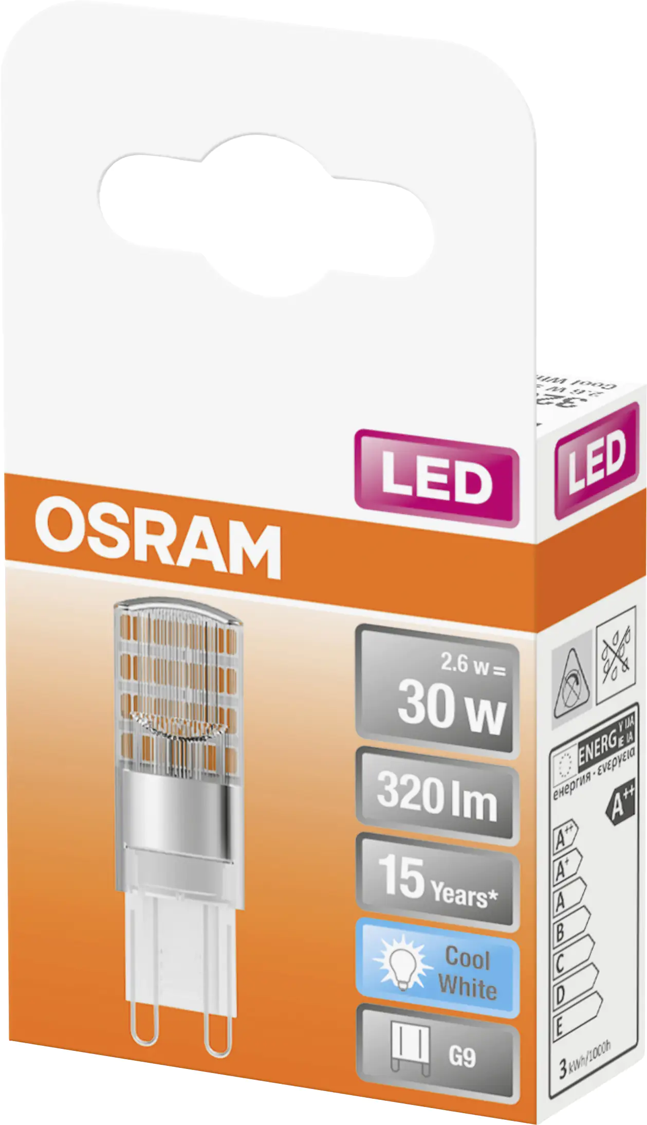 Osram LED Stiftsockellampe Star G9 2,6W neutralweiß, klar
