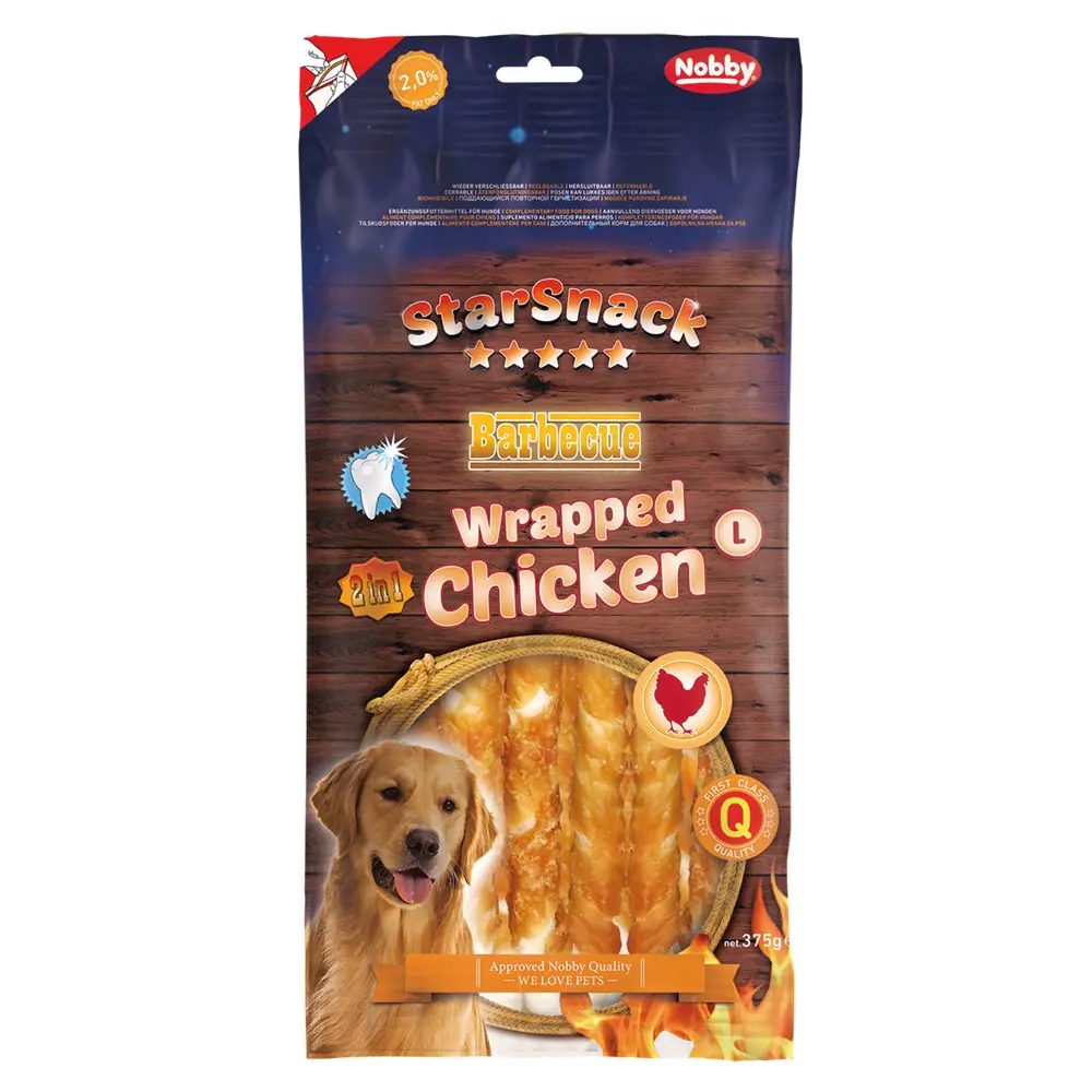 Nobby StarSnack Hundeleckerli Barbecue Wrapped Chicken 375 g Nobby StarSnack Hundeleckerli Barbecue Wrapped Chicken 375 g