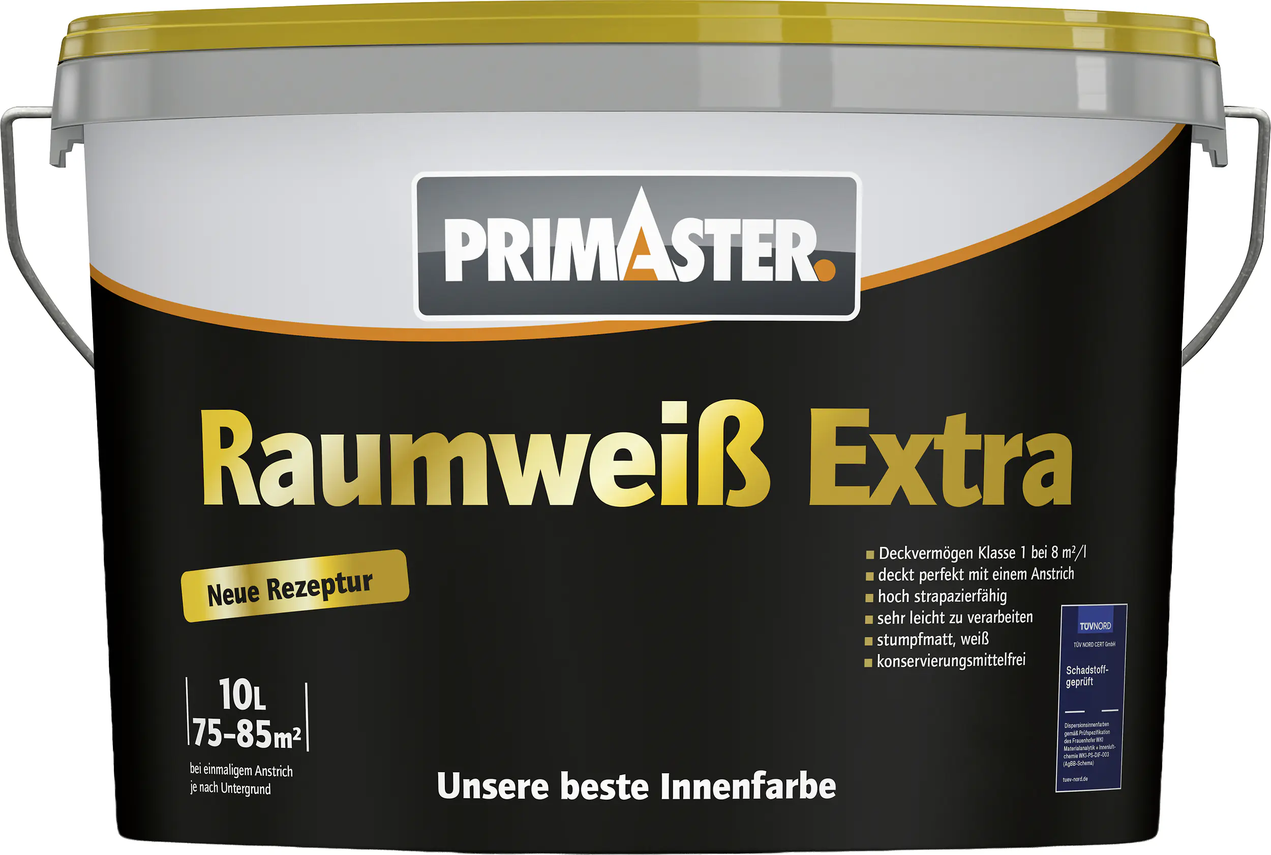 Primaster Raumweiß Extra Wandfarbe matt weiß konservierungsmittelfrei 10 L