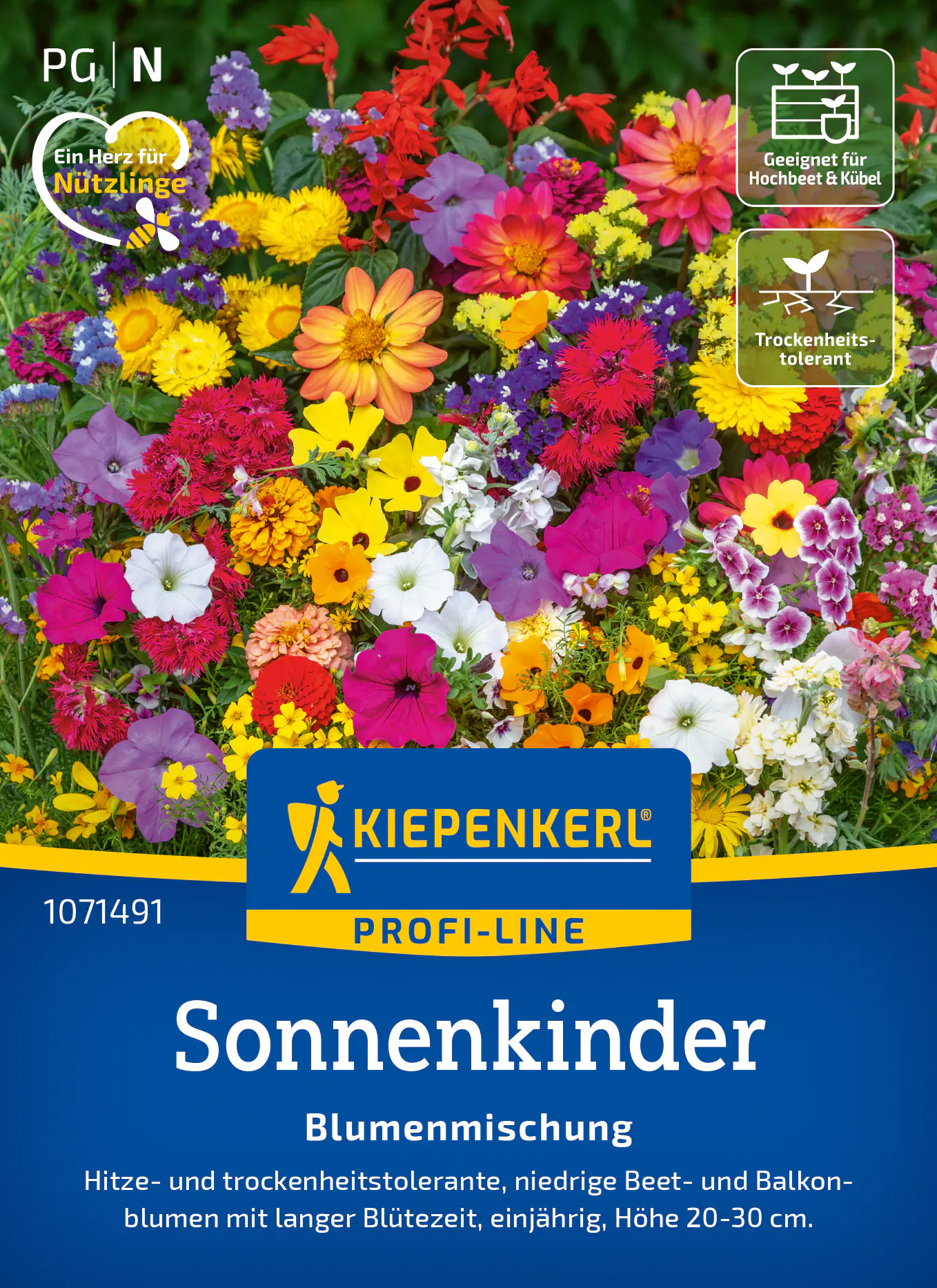 Kiepenkerl Profi-Line Saatgut Blumen-Mischung Pflegeleichte Sonnenkinder für ca. 2-3 m²