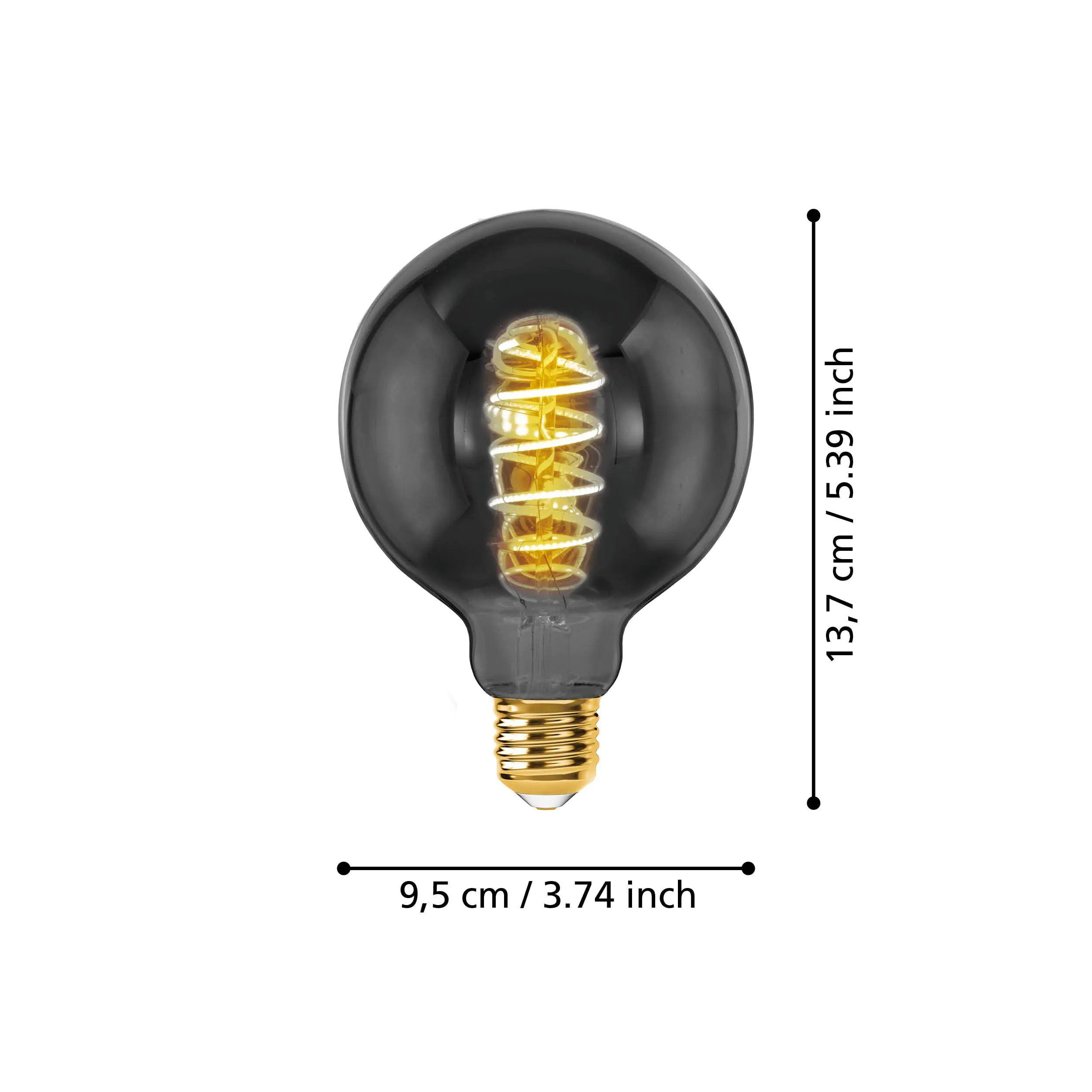 Eglo LED Globe G95 E27 4W rauch