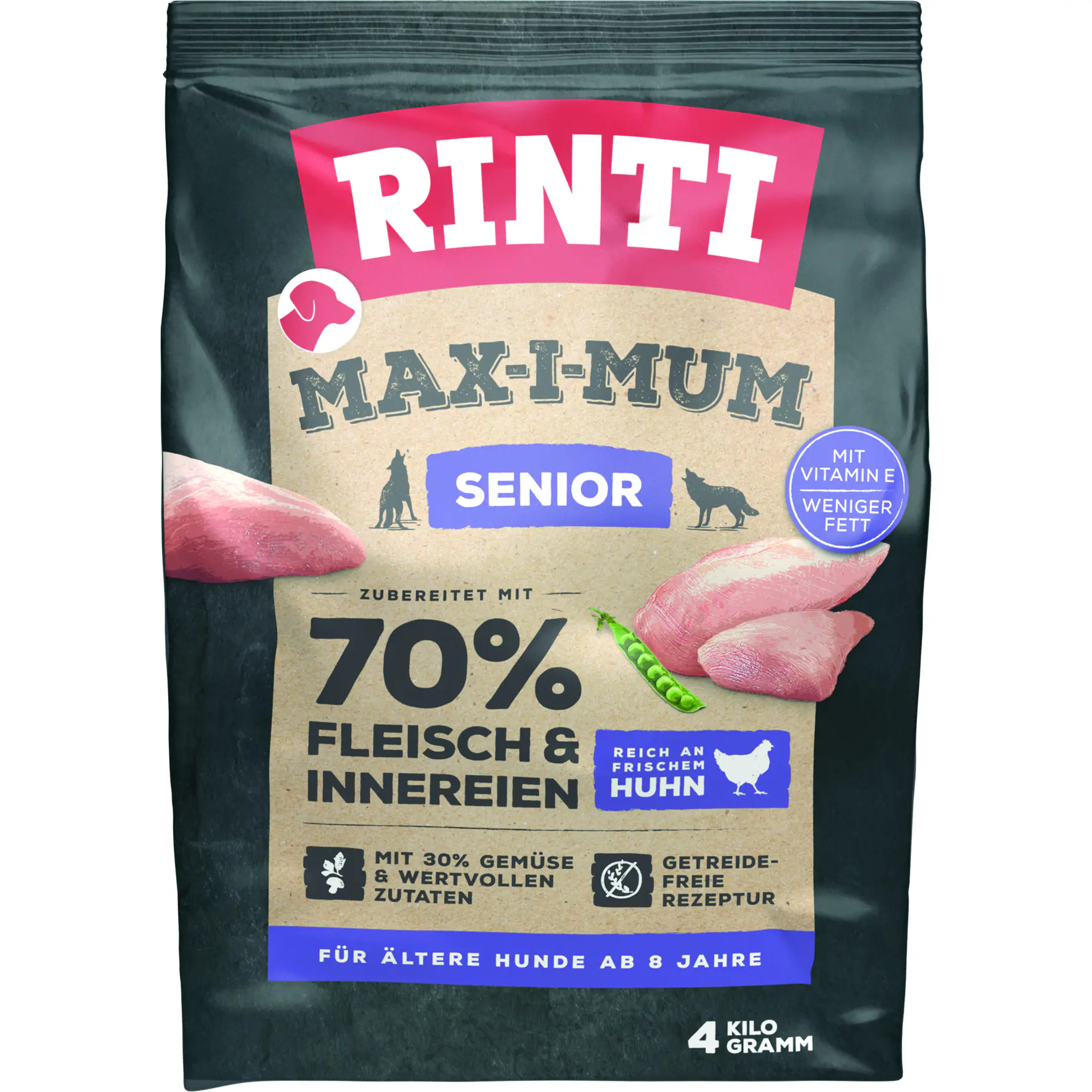 Rinti Max-i-Mum Hundetrockenfutter Senior 4 kg Fleisch & Innereien