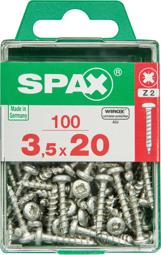 Spax Universalschrauben 3.5 x 20 mm TX 20 Rundkopf - 100 Stk.