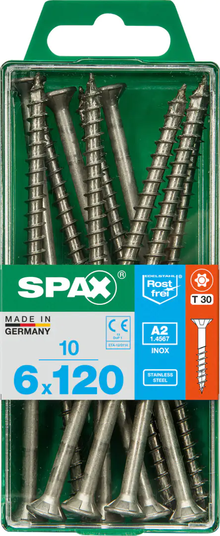 Spax Universalschrauben 6.0 x 120 mm TX 30 Senkkopf - 10 Stk.