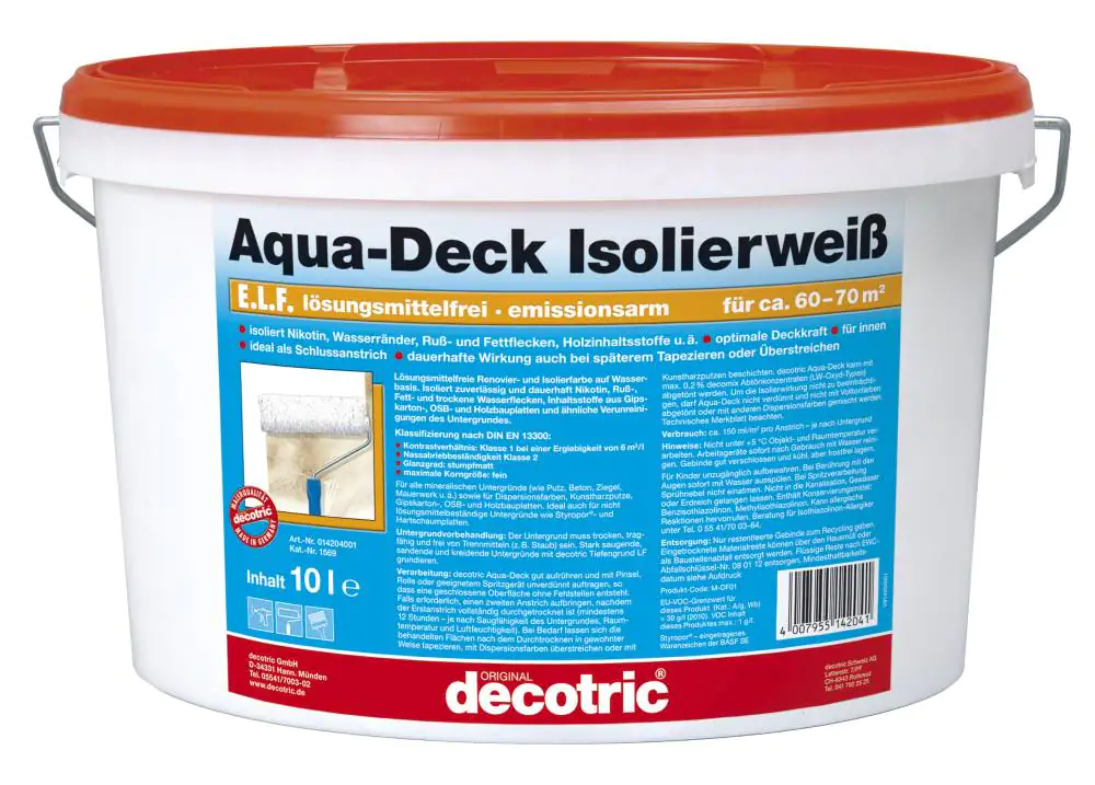 Decotric Aqua-Deck Isolierweiß 10 L weiß Decotric Aqua-Deck Isolierweiß 10 L weiß