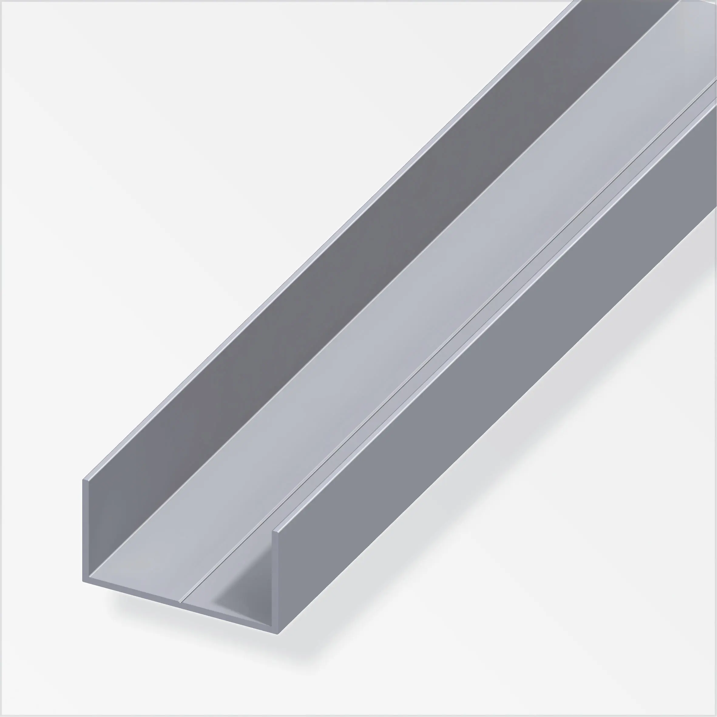 alfer Rechteck-U 1 m, 29.5 x 53.6 x 2.4 mm Aluminium roh blank