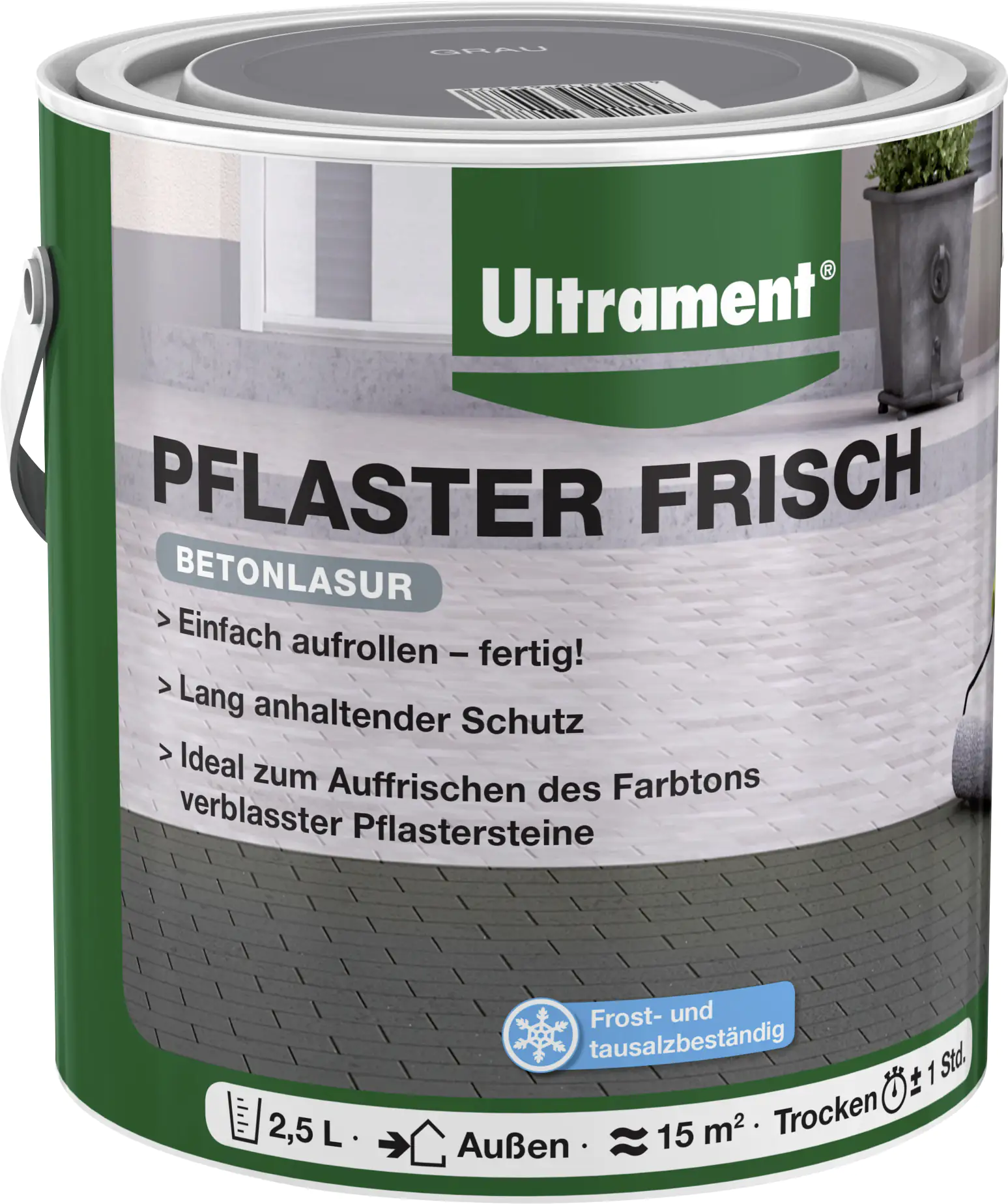 4002019652078 Ultrament Pflaster Frisch 2,5 L grau