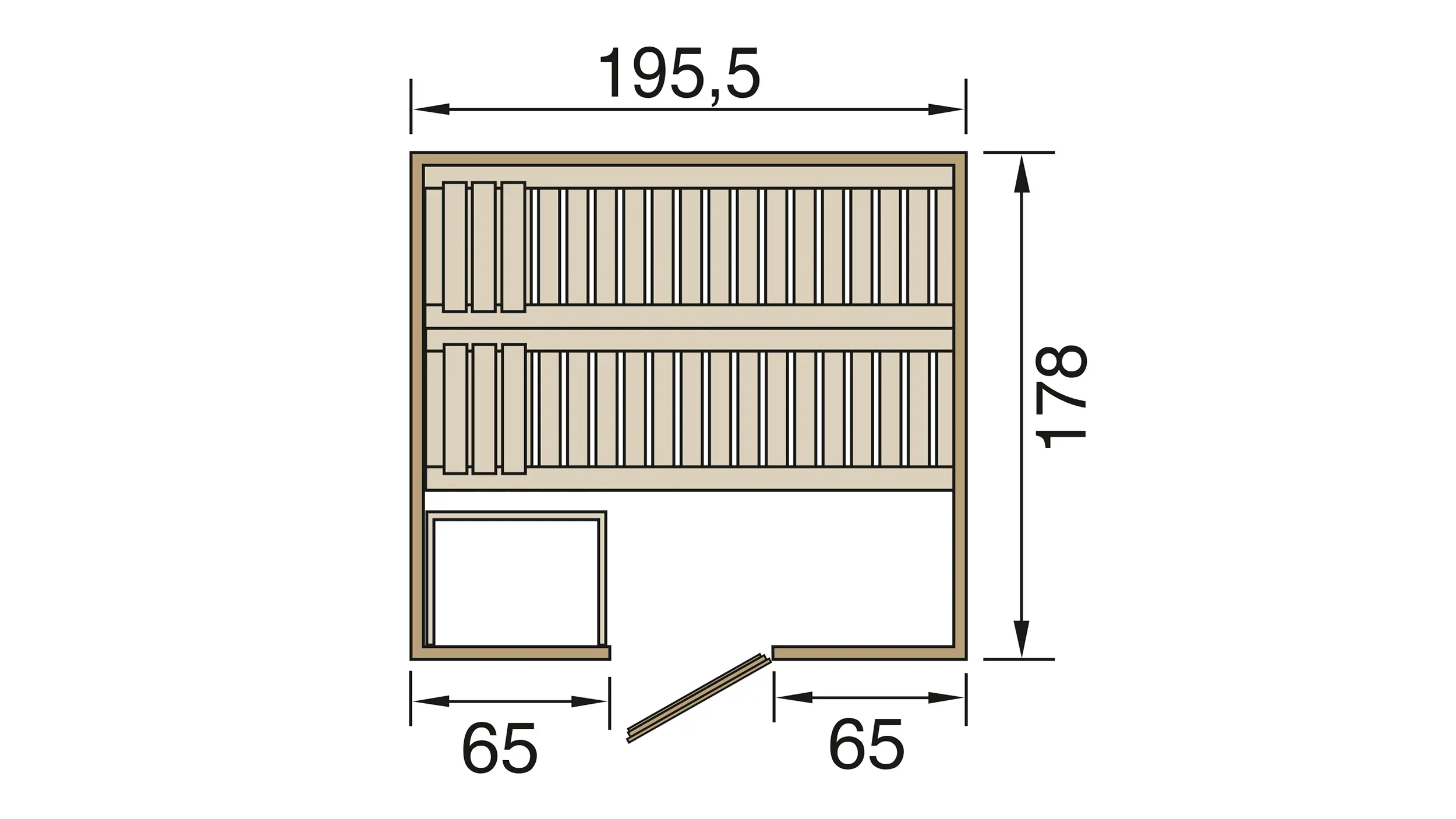 Weka Massivholzsauna Bergen 1.8 mit Holztür