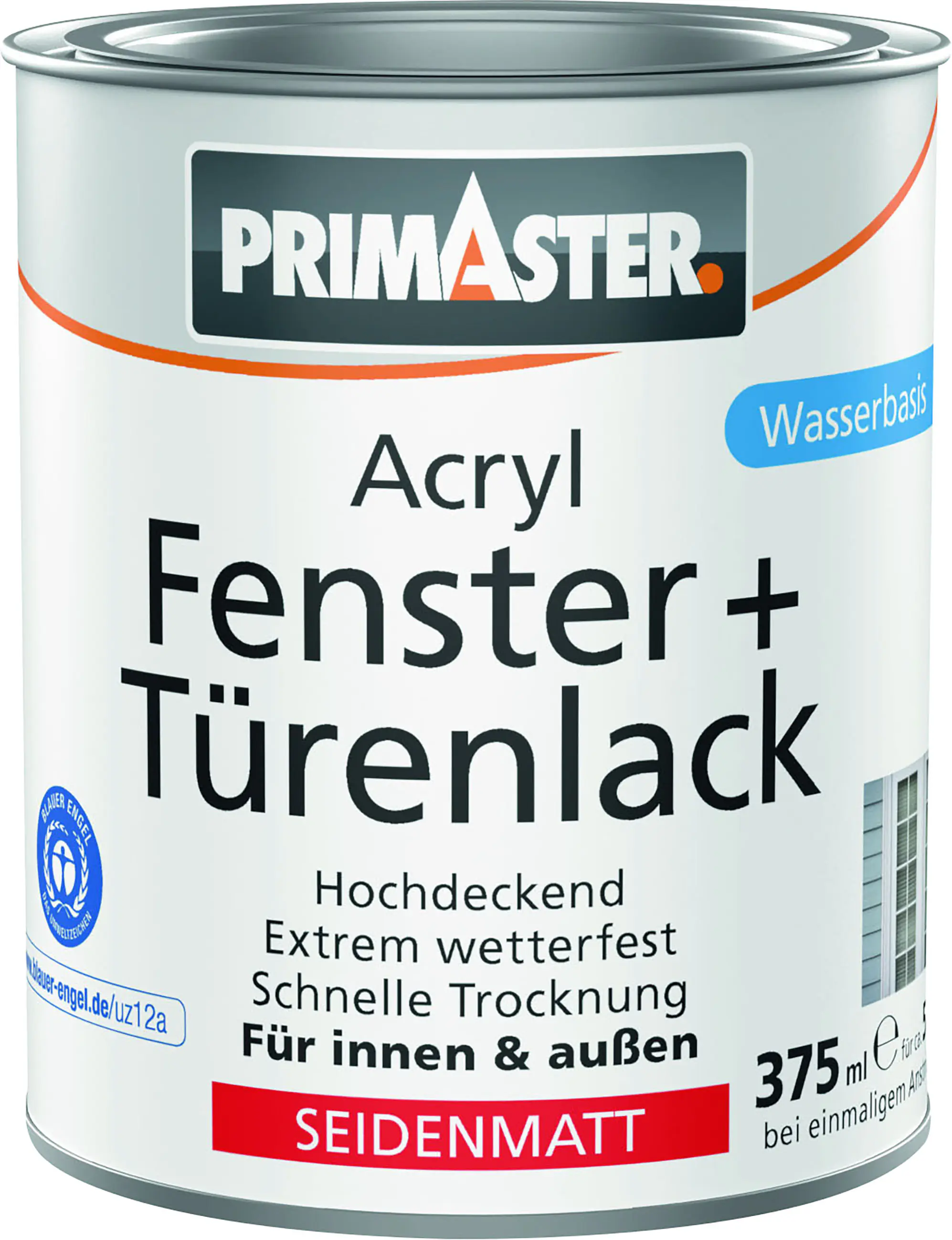 Primaster Acryl Fenster + Türenlack weiß seidenmatt 375 ml Primaster Acryl Fenster + Türenlack weiß seidenmatt 375 ml