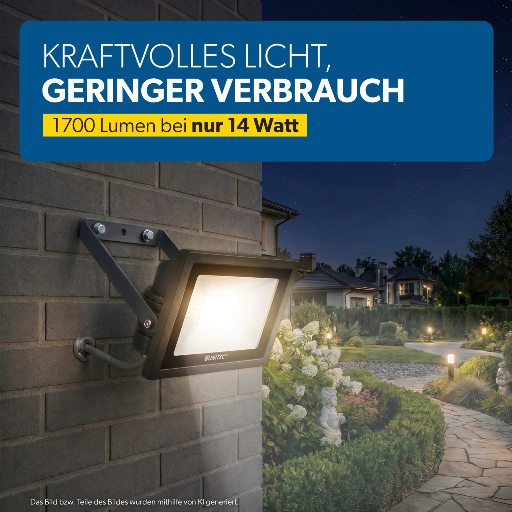 UniTec LED Strahler anthrazit 14 W 1700 lm 