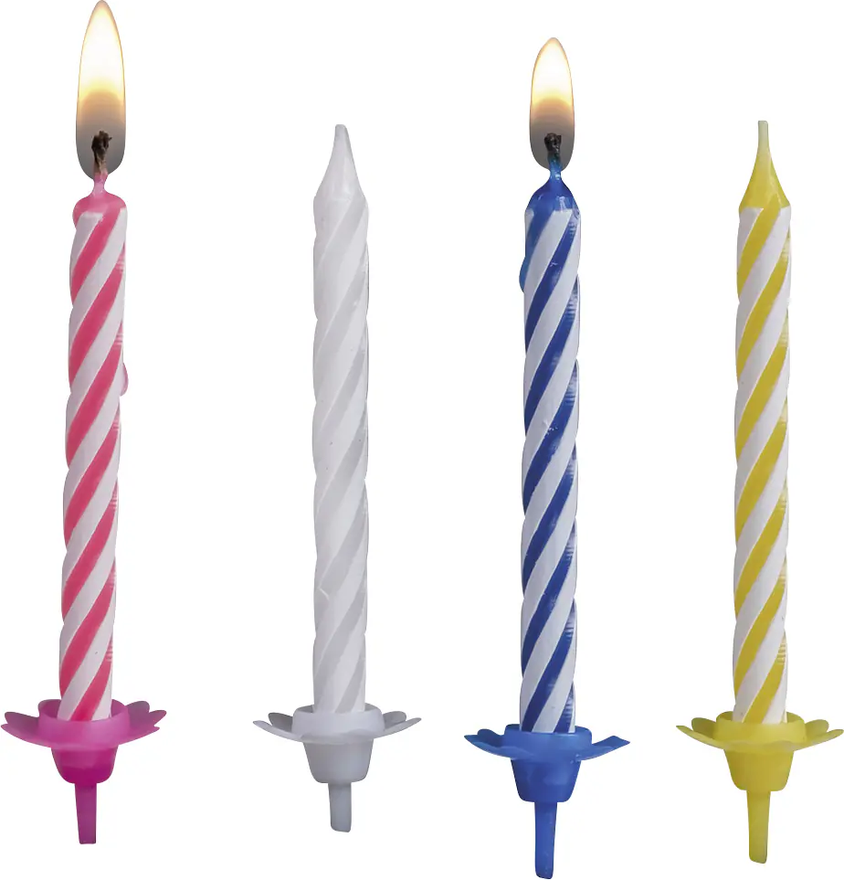TIB Heyne Geburtstagskerzen mit Halter 24 Stück