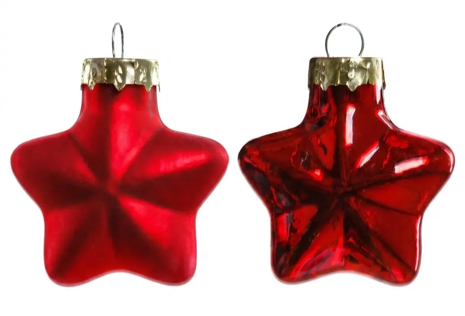TrendLine Weihnachtskugeln Glas-Sterne 4 cm rot 12 Stück