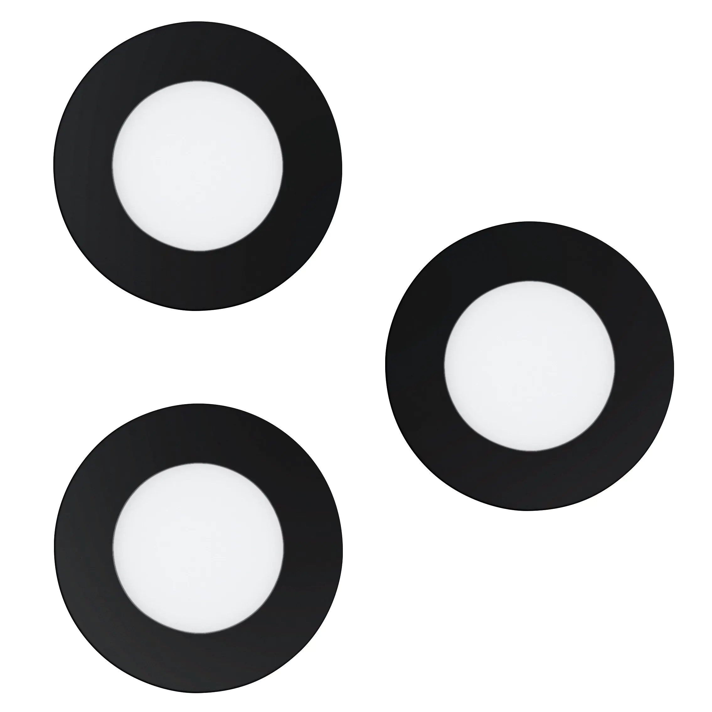 Eglo LED Einbauleuchten Fueva-Z 3x2,8W, CCT, RGB, Ø86mm, schwarz