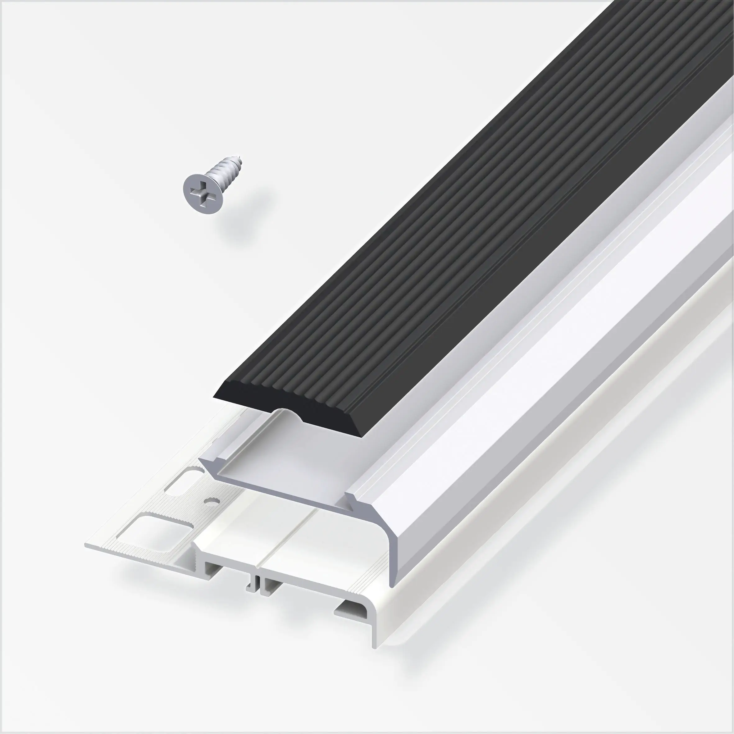 alfer Komplett-Set 1 m, 8 mm Aluminium eloxiert silber, schwarz