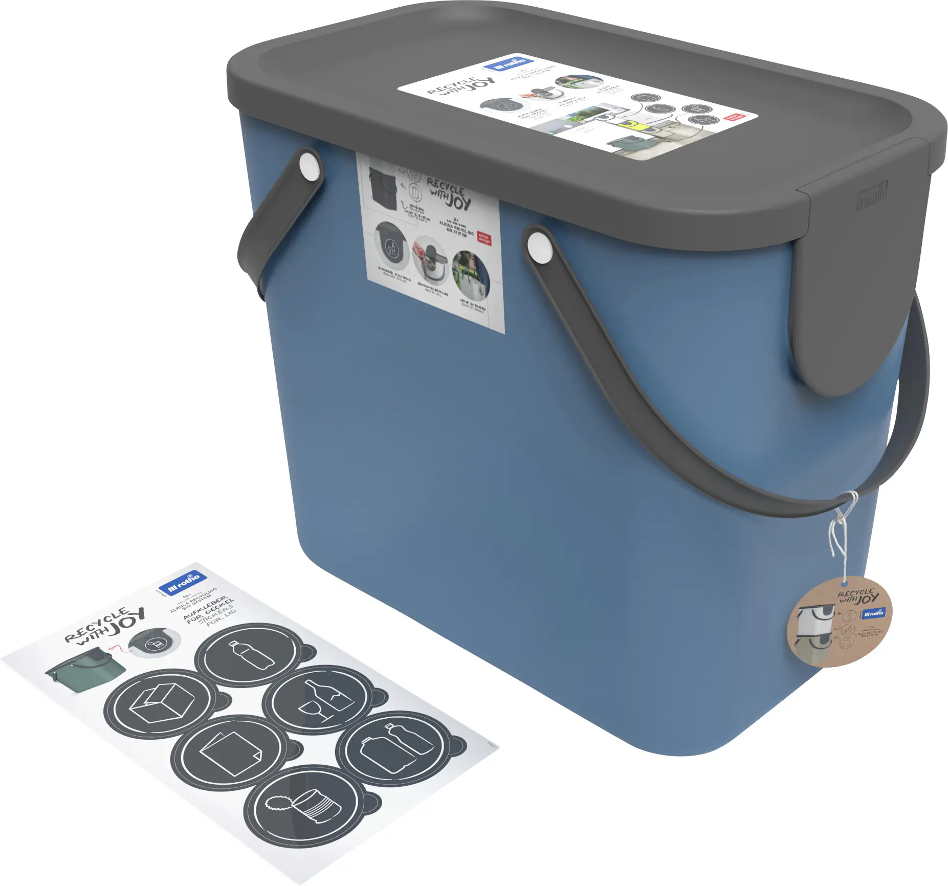 Rotho Mülltrennungssystem Albula 25 L horizon blue Recyclingbehälter Rotho Mülltrennungssystem Albula 25 L horizon blue Recyclingbehälter