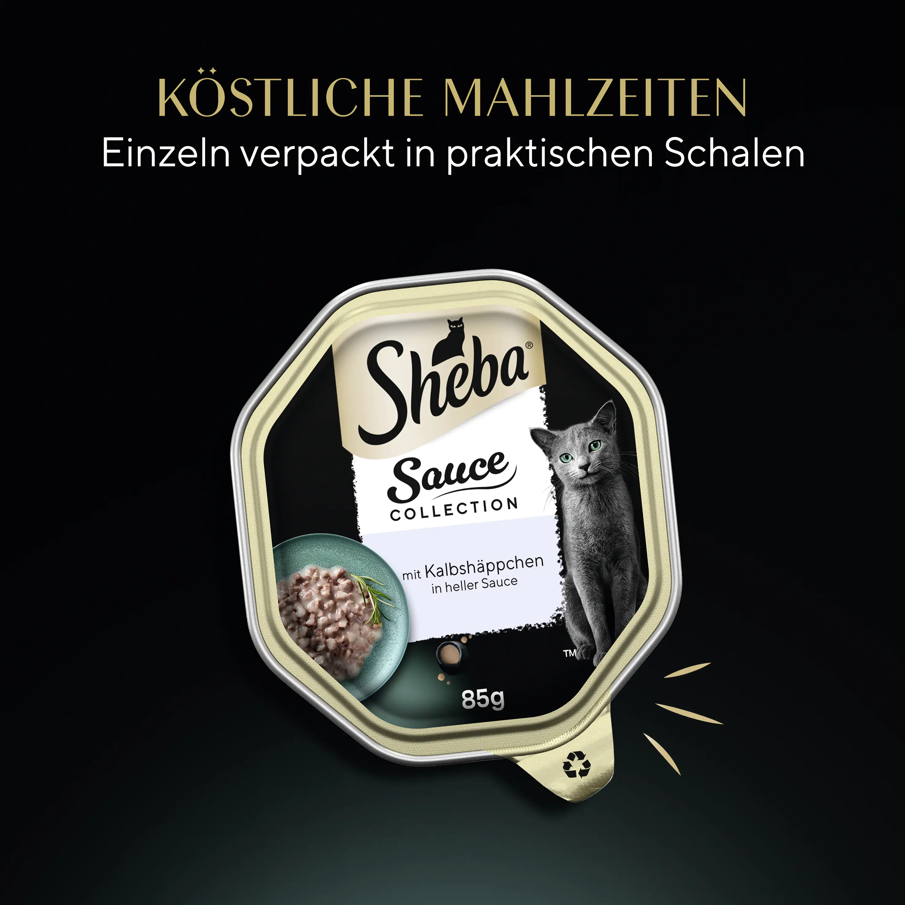 Sheba Sauce Collection mit Kalbshäppchen in heller Sauce 85 g Sheba Sauce Collection mit Kalbshäppchen in heller Sauce 85 g