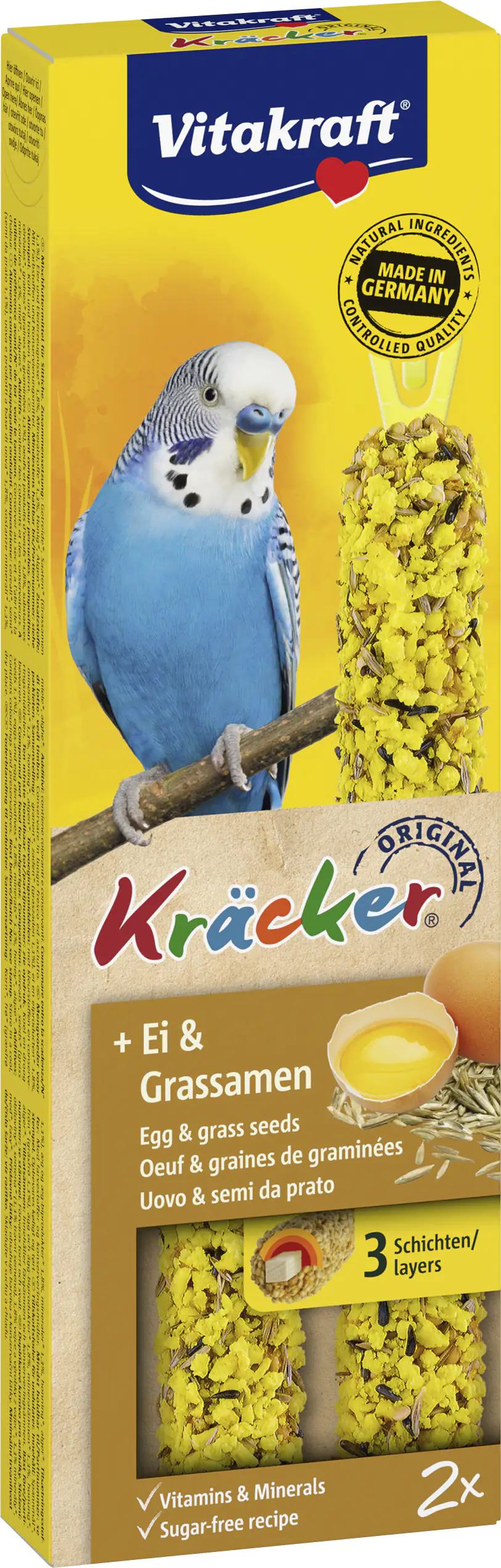 Vitakraft Kräcker® Ei & Grassamen 2 Stück / 54 g Vitakraft Kräcker® Ei & Grassamen 2 Stück / 54 g