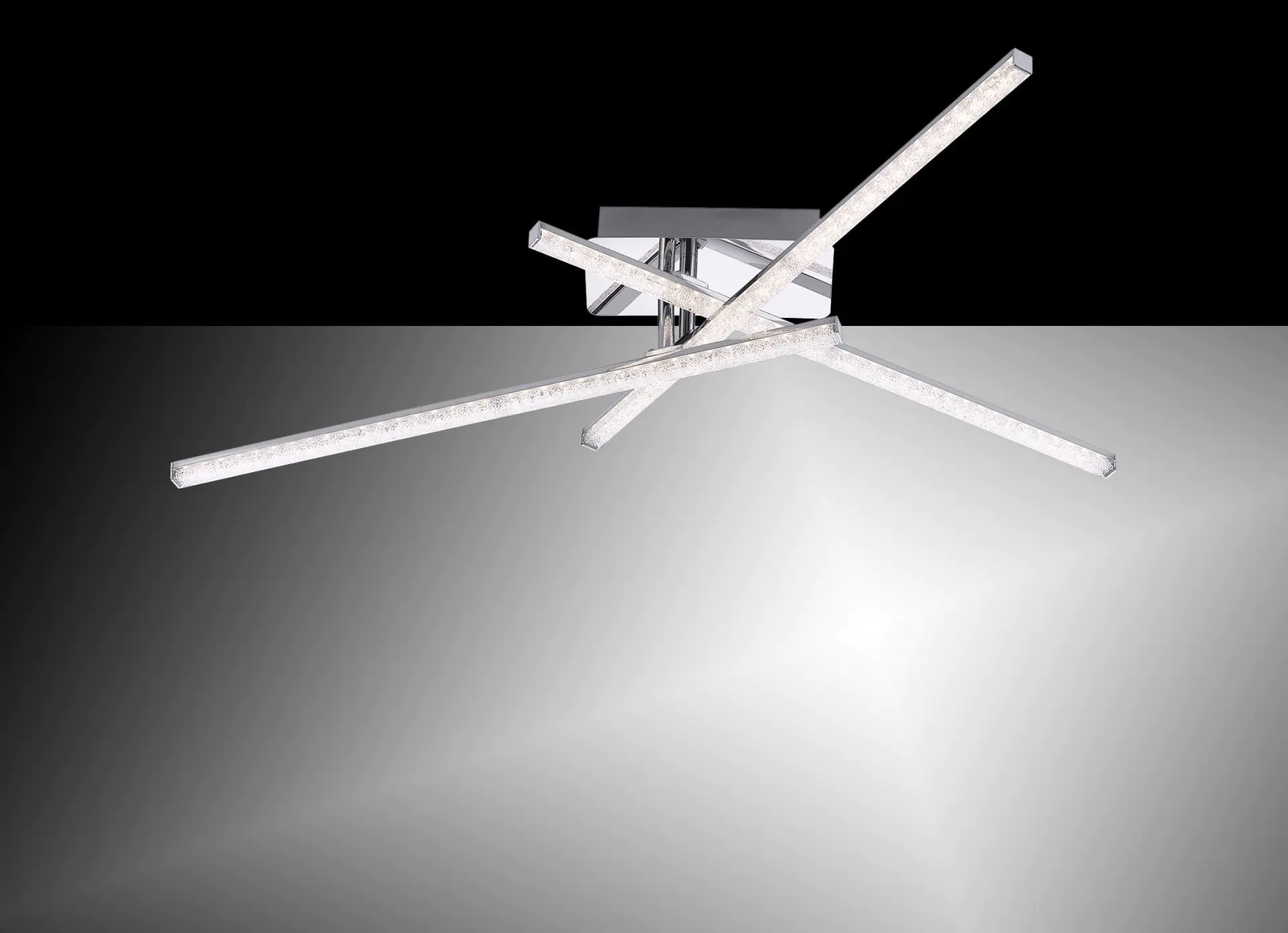 JustLight LED Deckenleuchte Simon Kristalloptik drehbar