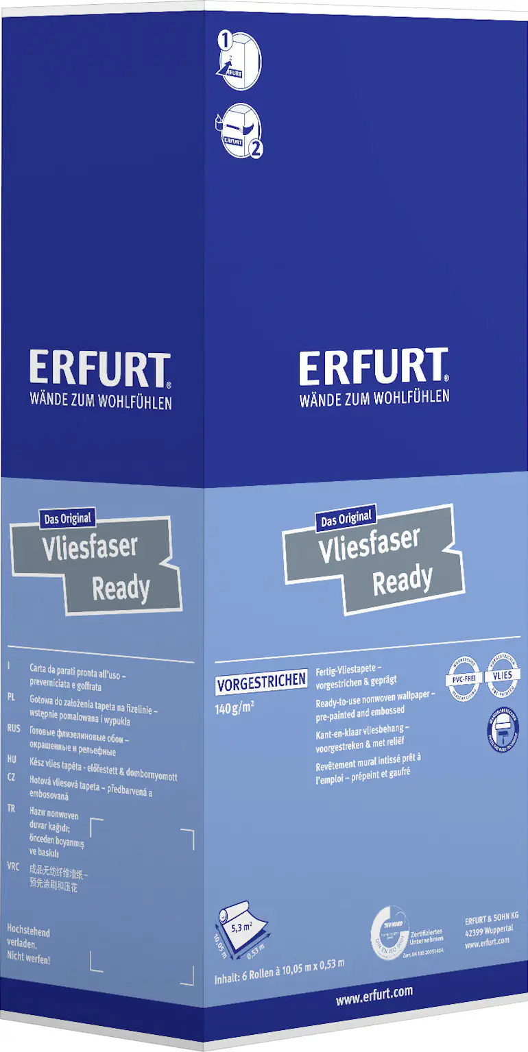 Erfurt Vliestapete Ready 300 weiß 10,05 x 0,53 m