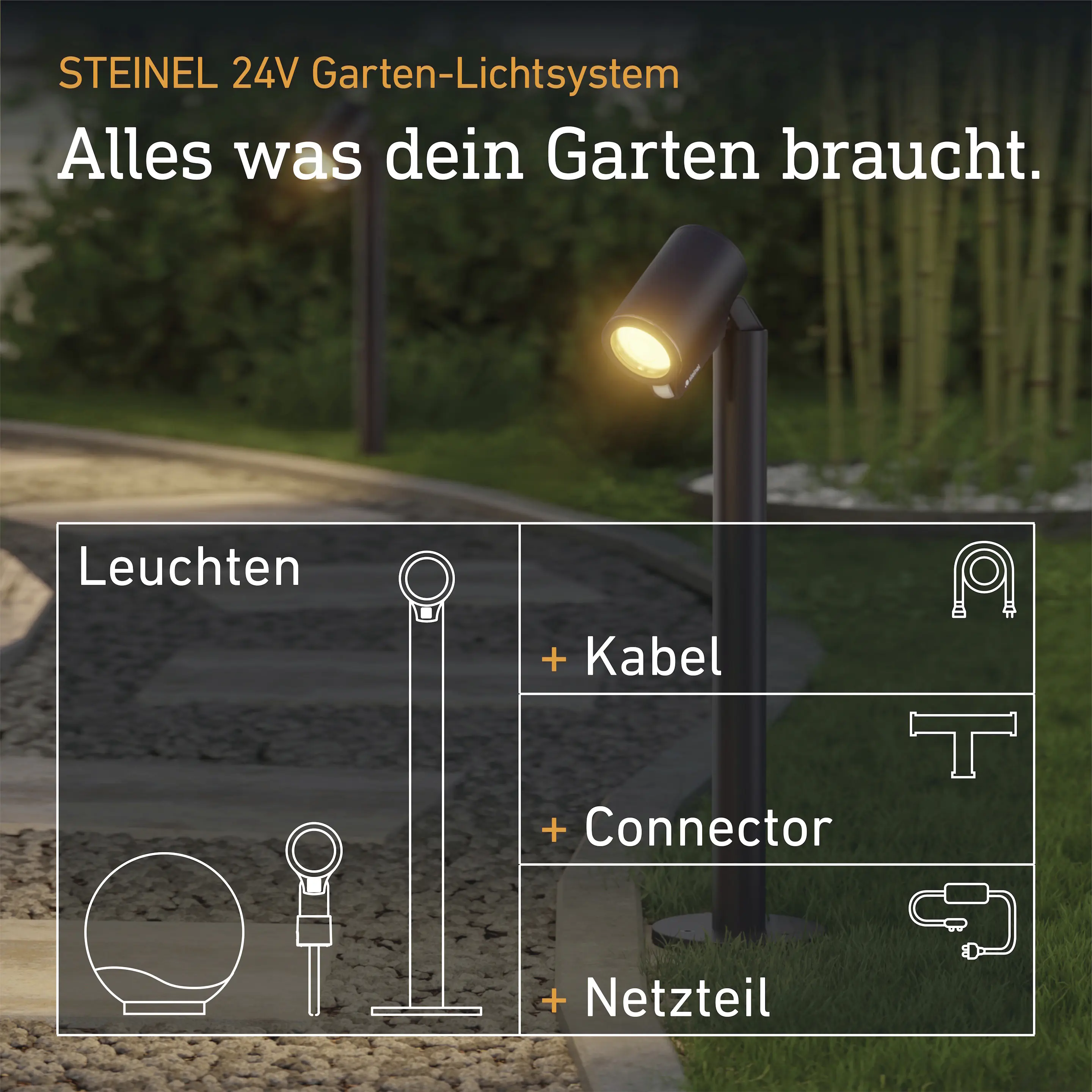 Steinel LED Wegeleuchte Spot Way 24V Bewegungssensor warmweiß-neutralweiß anthrazit