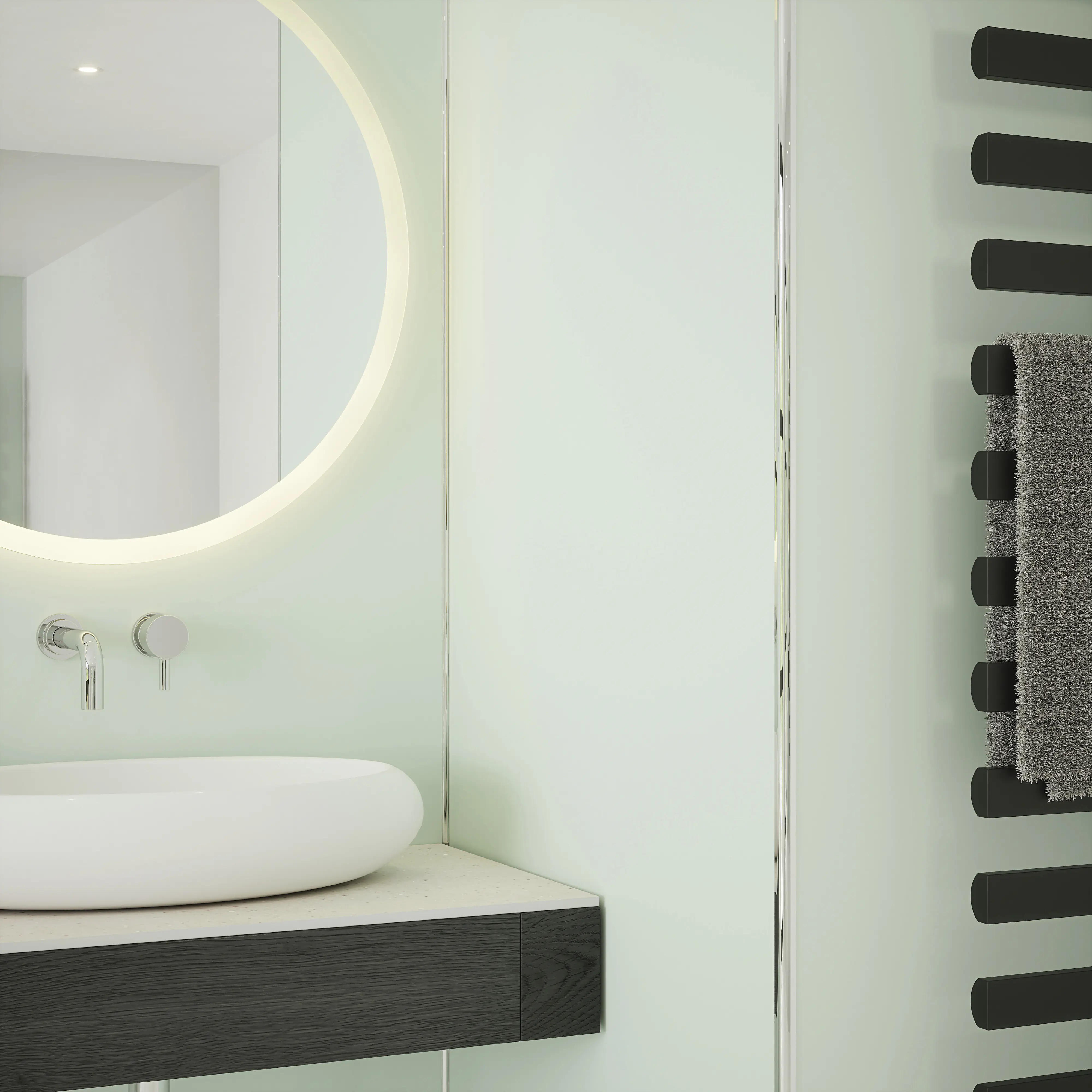 Wetwall Alloy Wandpaneel  Terra Grey/Seabreeze Green 90 x 244 cm