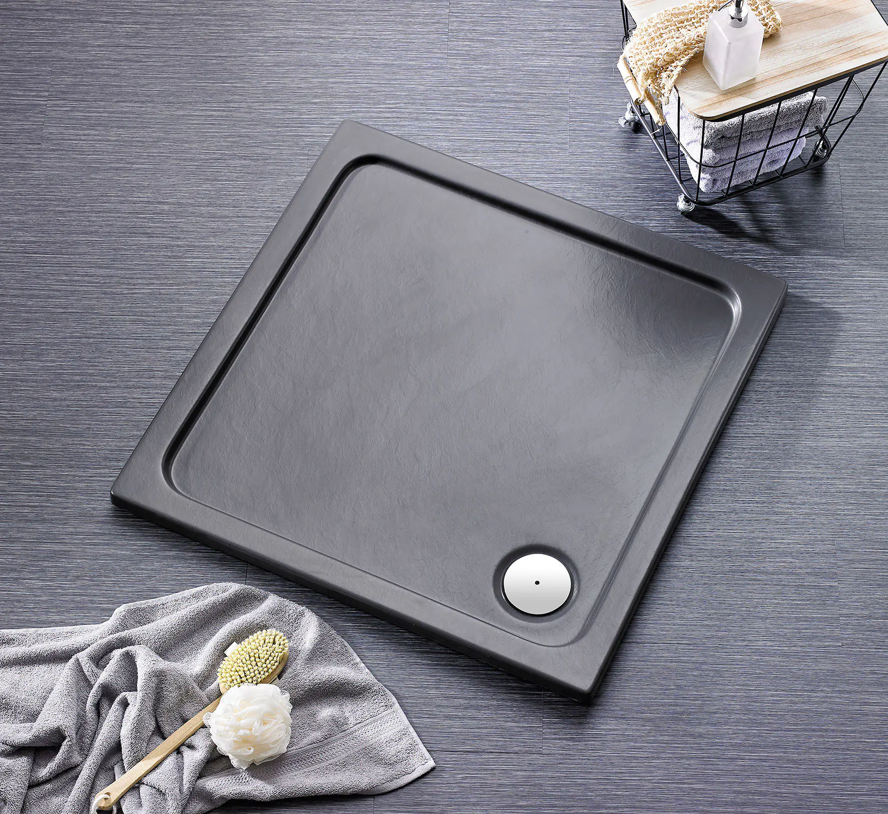 Ottofond Duschwanne Rubi 120 x 90 x 3 cm, anthrazit