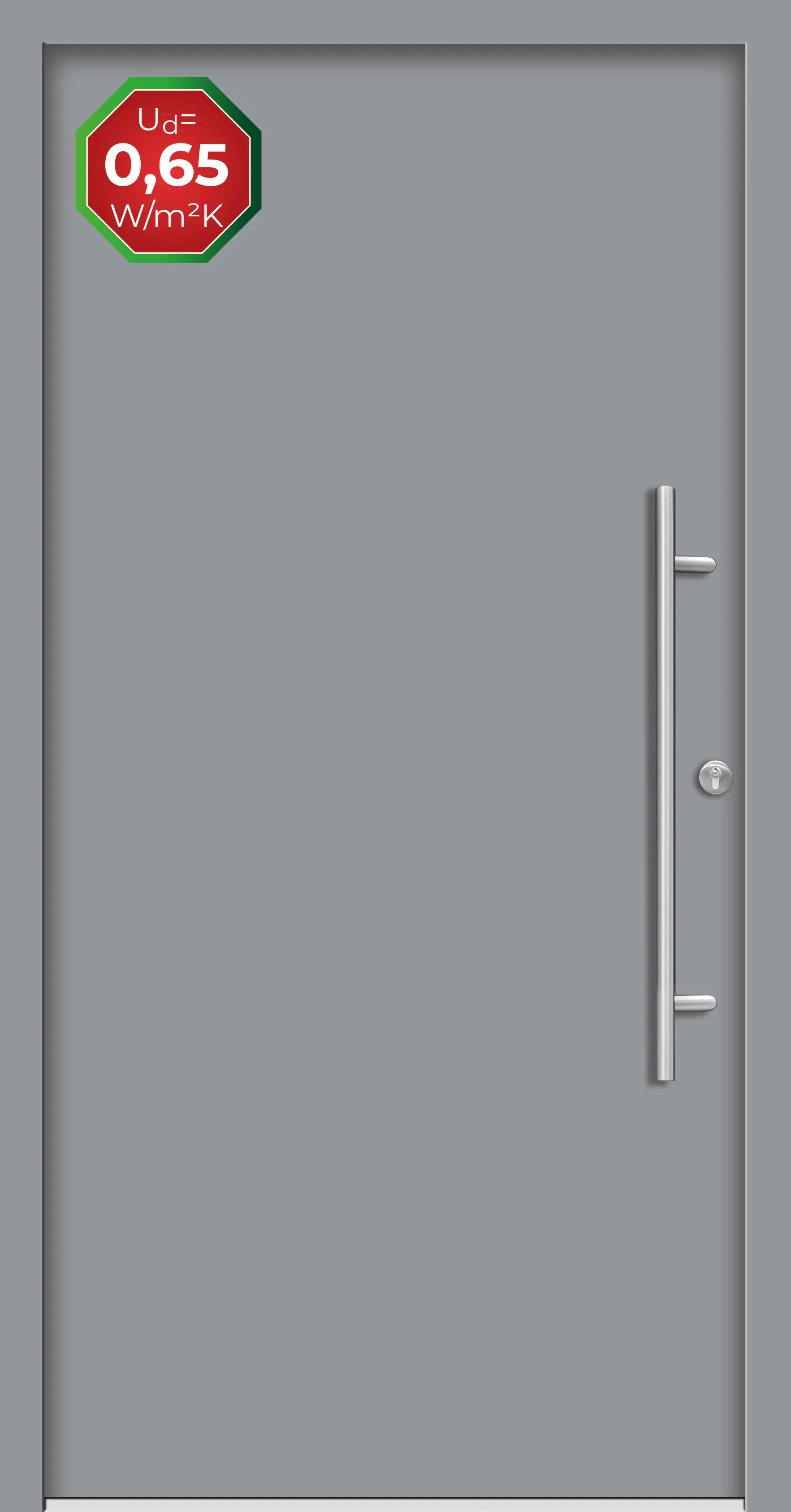 Splendoor Haustür Passivedoor Premium B05 Grau DIN Rechts 100 x 210 cm