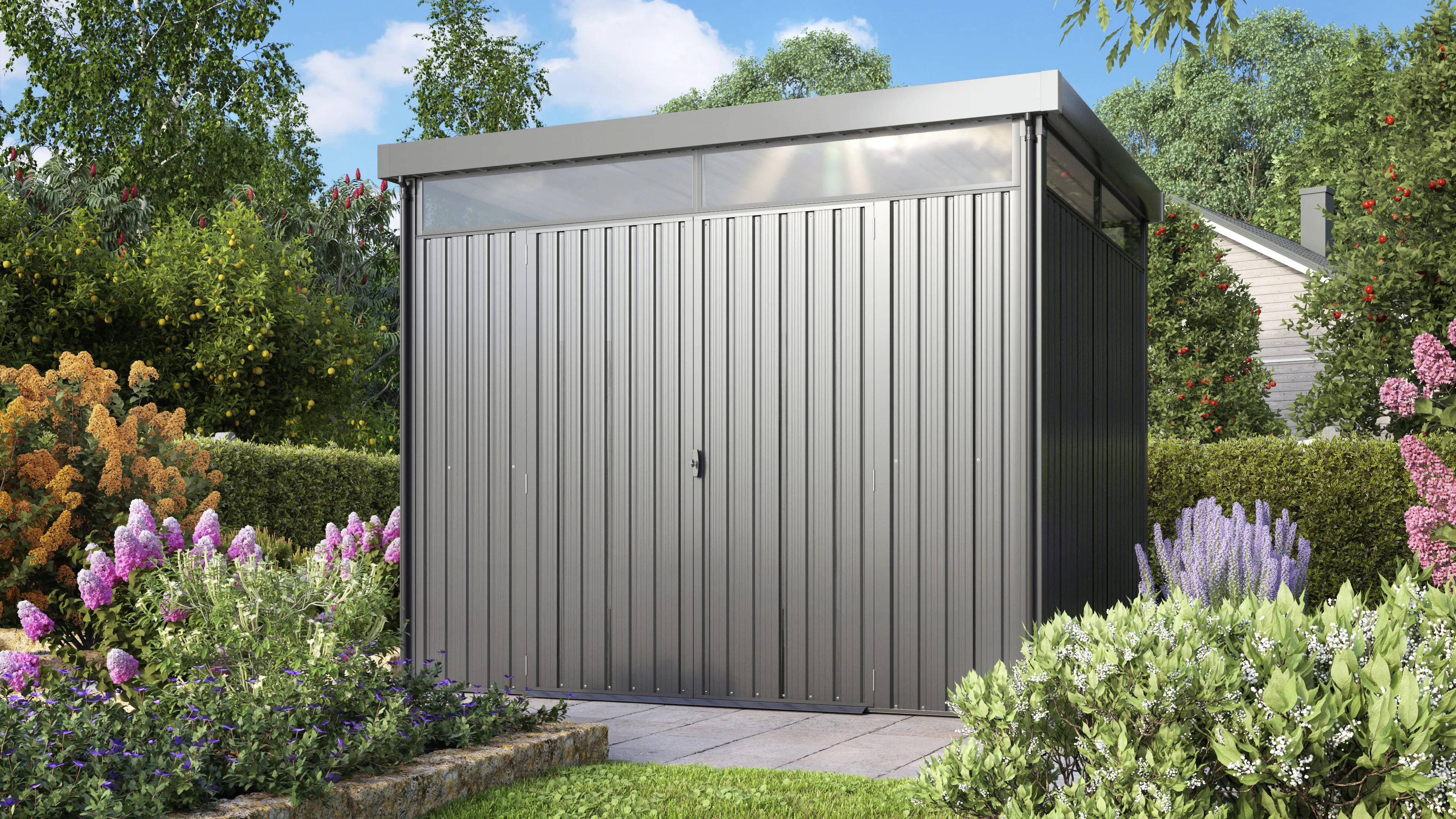 Pergart Metallgerätehaus Rheinfelden 108 290 x 245 x 226 cm anthrazit Pergart Metallgerätehaus Rheinfelden 108 290 x 245 x 226 cm anthrazit
