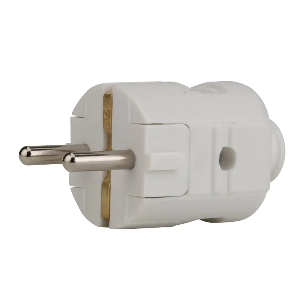 Schutzkontakt-Stecker mit Knickschutz, weiß