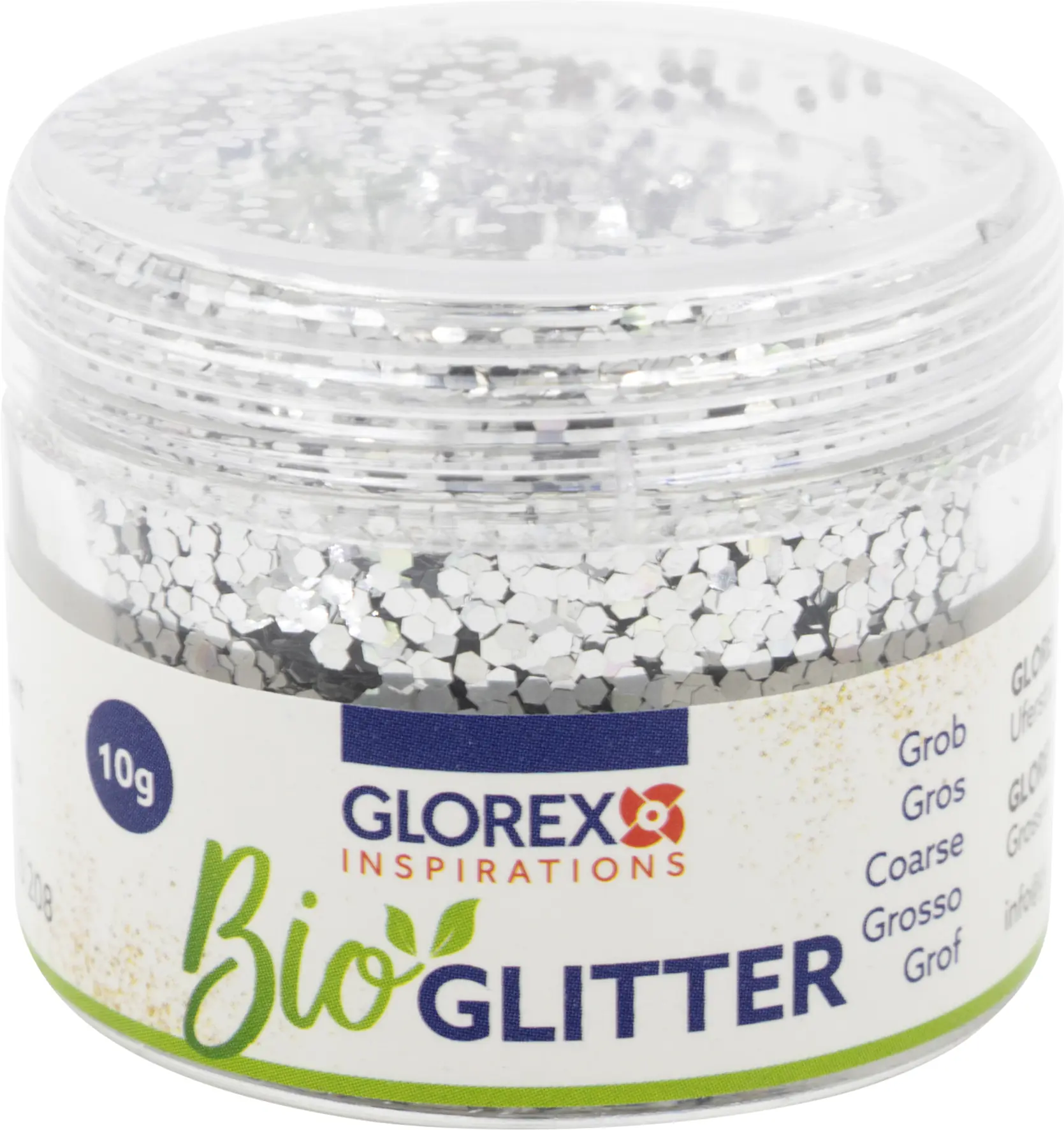 Glorex Bio Glitter grob silber 10 g