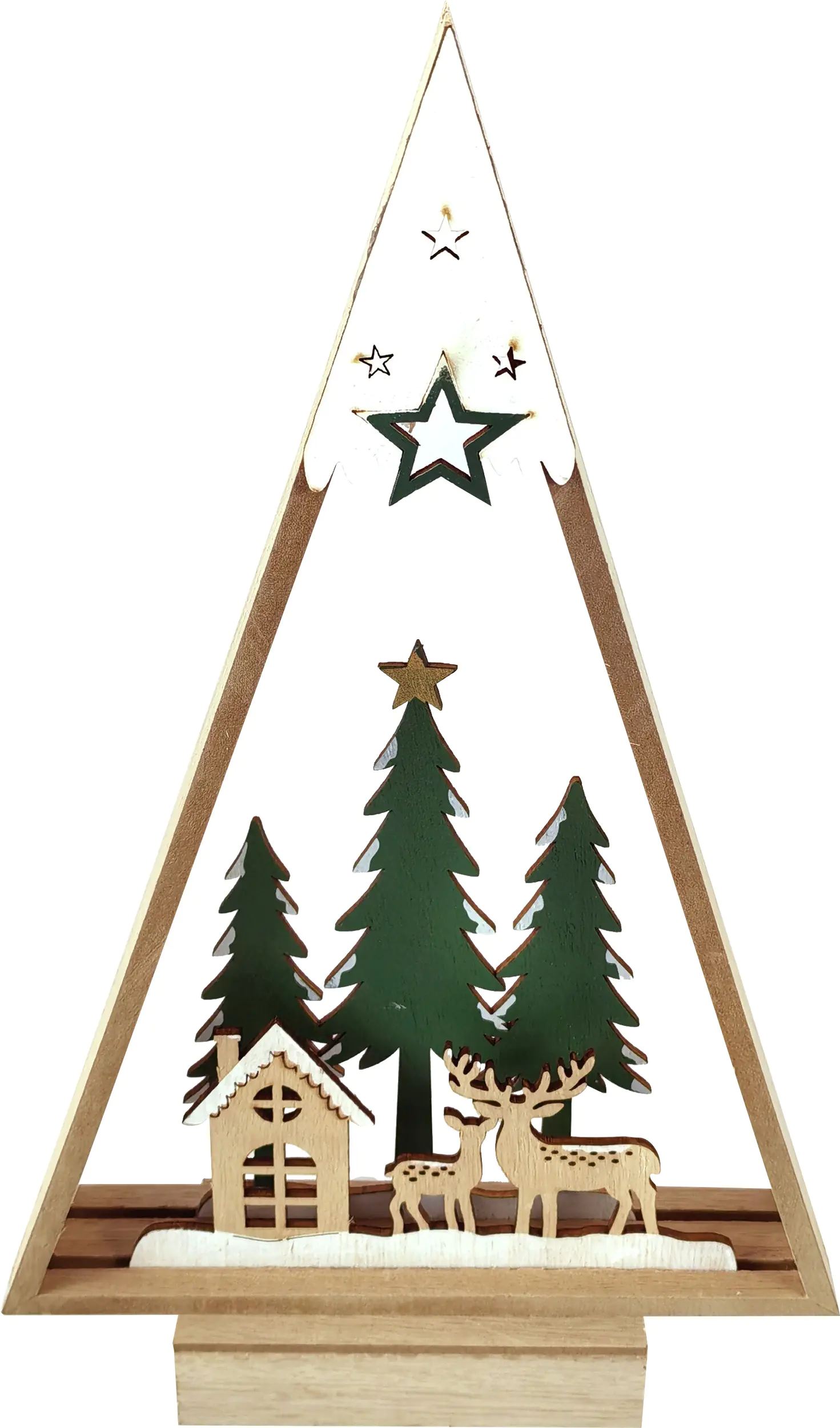 TrendLine Deko Aufsteller Holz Weihnachtsdorf 20 x 5 x 32 cm grün weiß