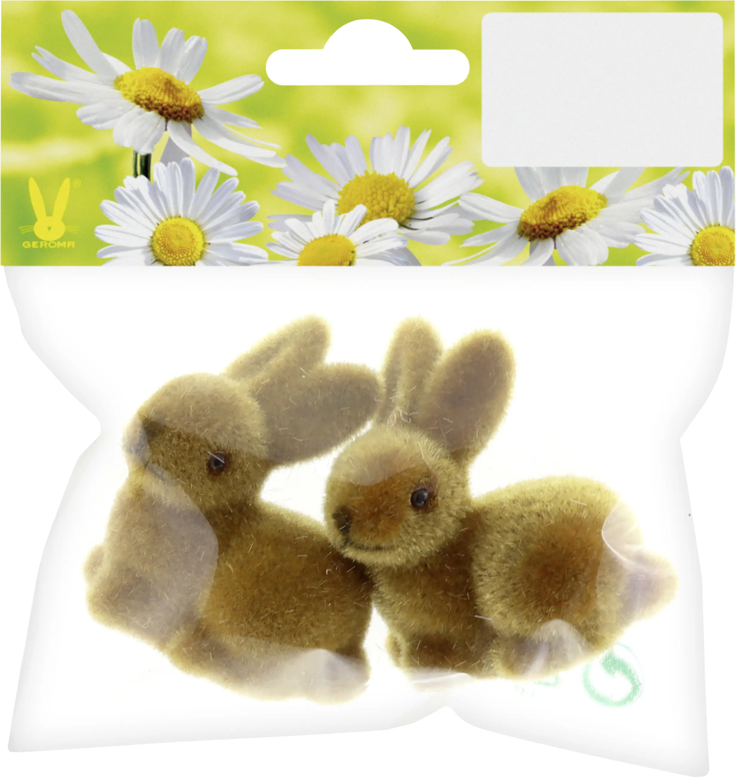 Osterhasen Kunststoff beflockt 5 cm braun 2 Stück