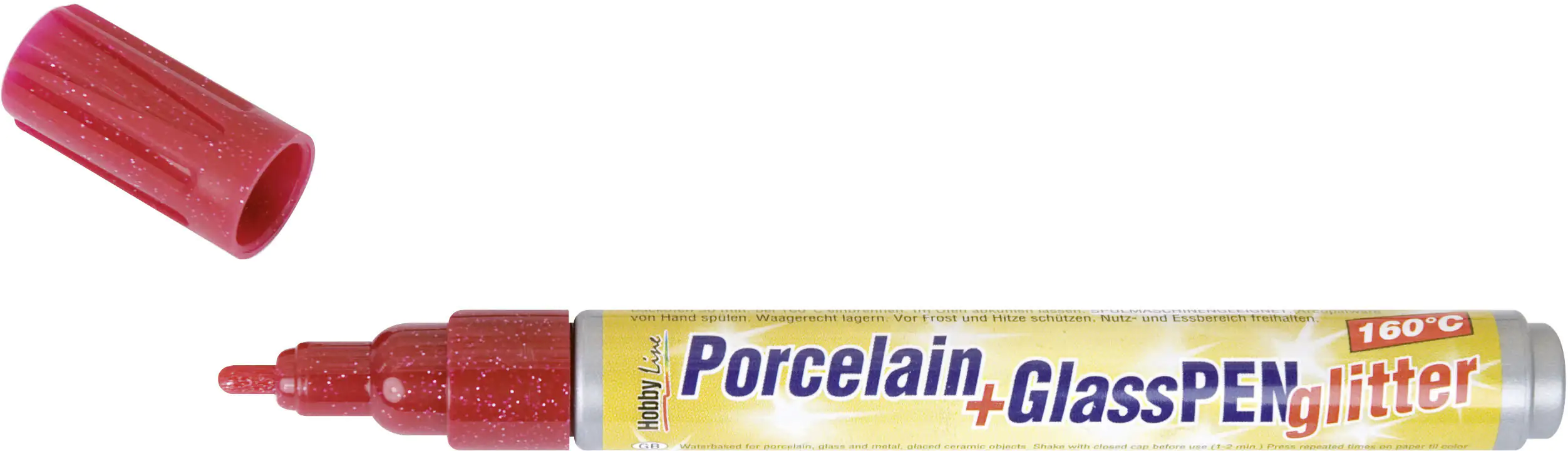 Kreul Glass & Porcelain Pen Glitter türkis, 1 - 3 mm