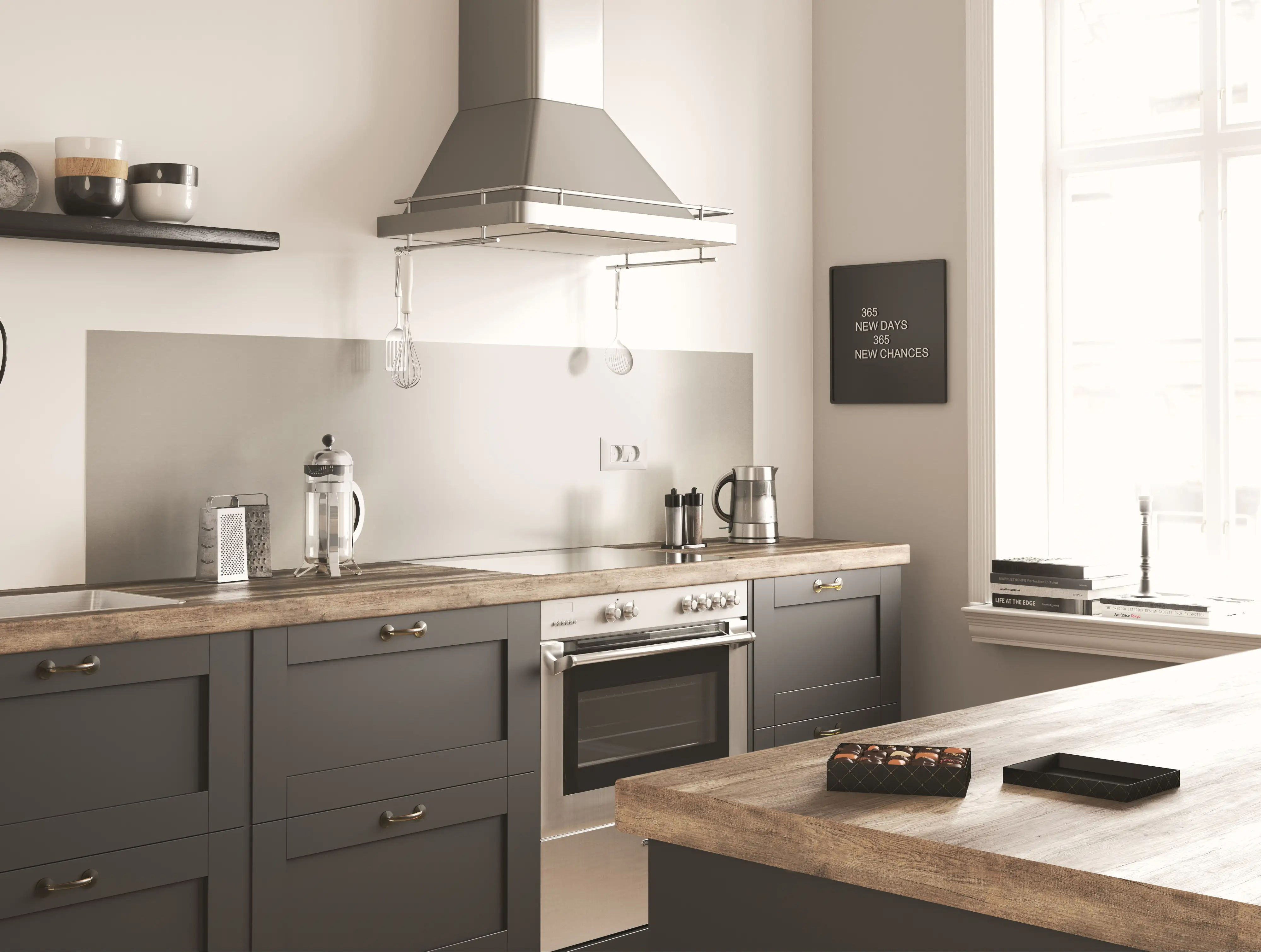 Küchenrückwand WandArt Easy stahl 120 x 58,5 cm