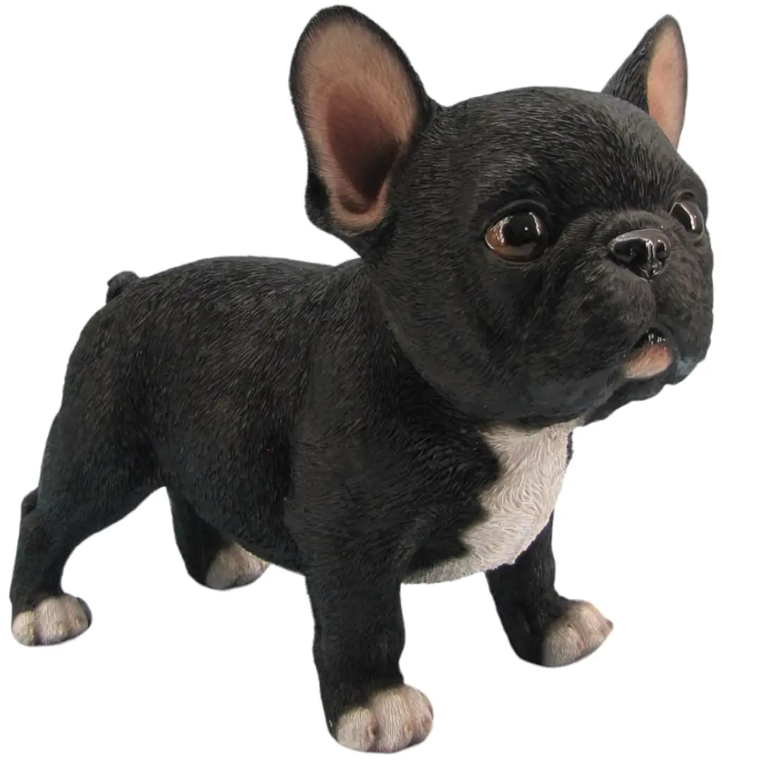 Dekofigur Französische Bulldogge stehend 18 x 12 x 16 cm schwarz weiß