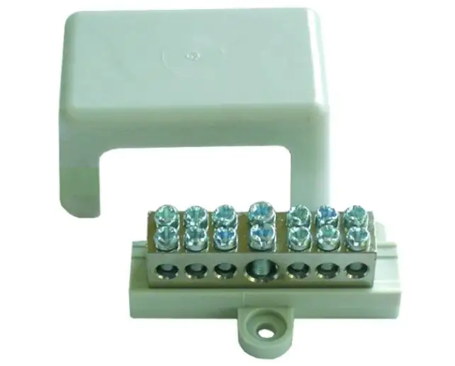 Baderdungsschiene mit Abdeckung, 1 x 6 - 25 mm², 6 x 1,5 - 6 mm²