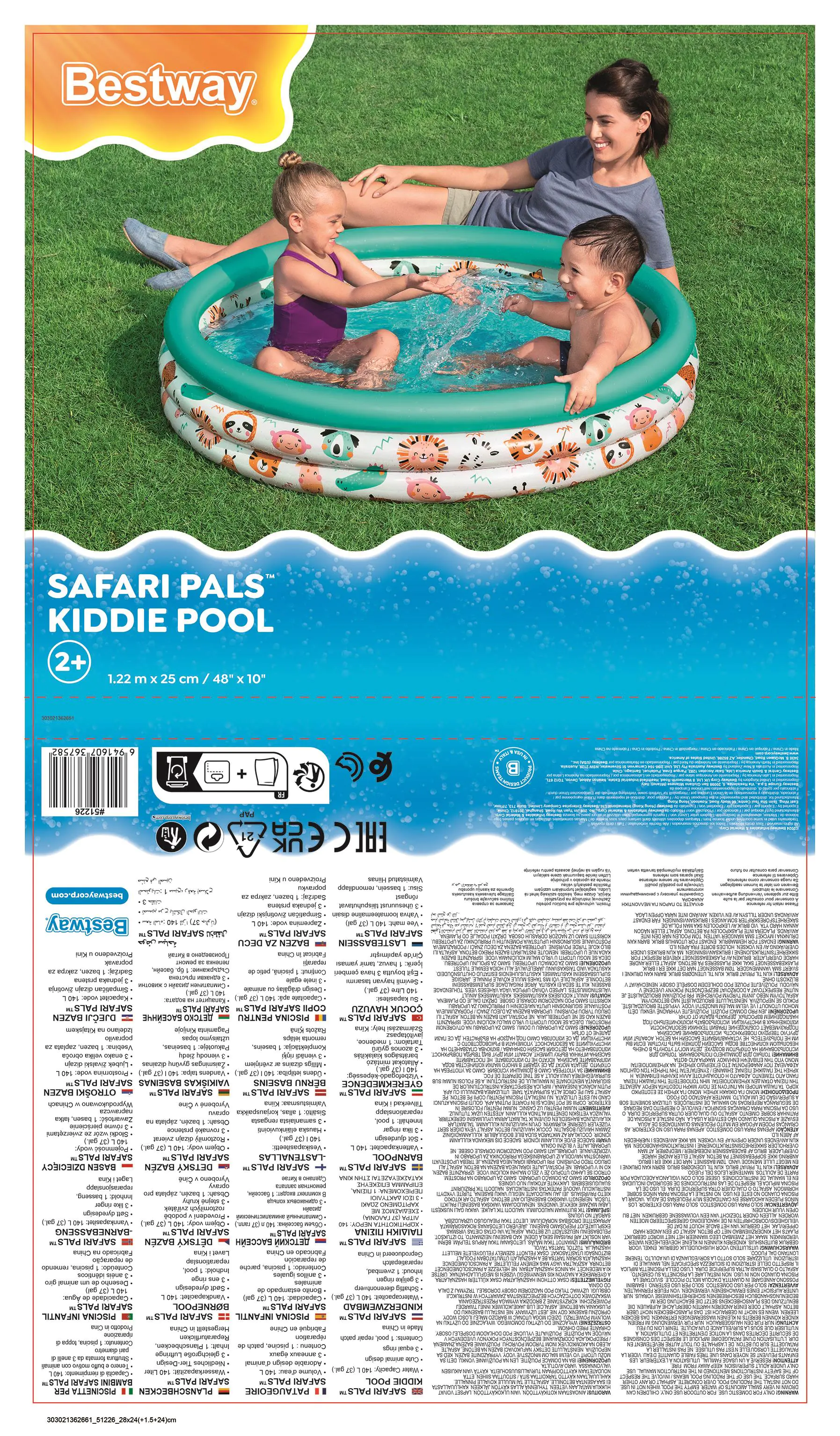 Bestway Planschbecken Safari Pals Ø 122 x 25 cm Bestway Planschbecken Safari Pals Ø 122 x 25 cm