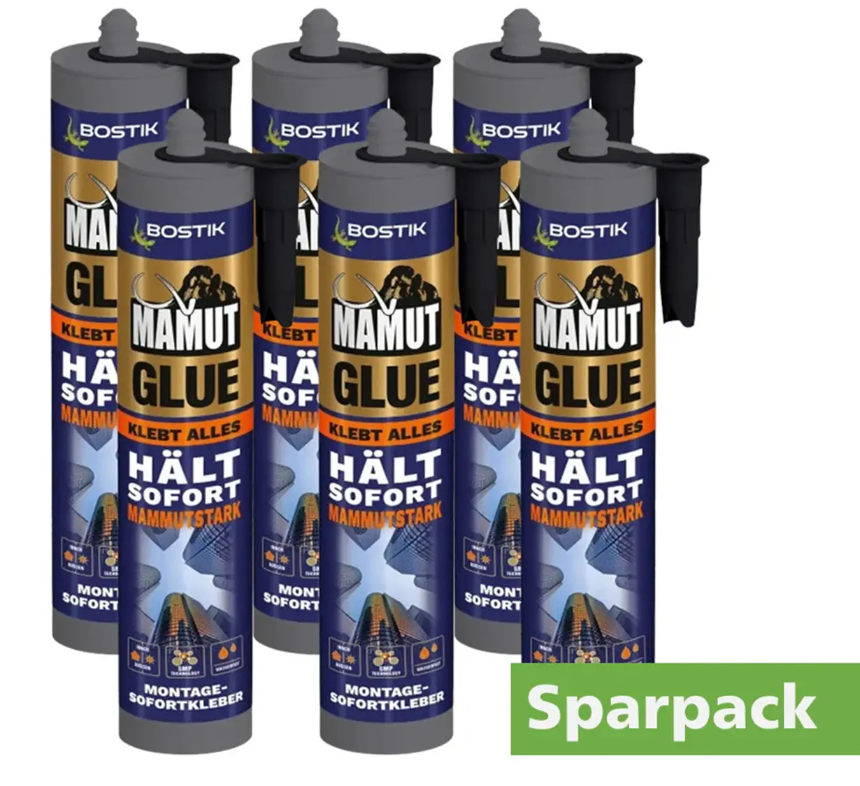 Bostik Montagekleber Mamut Glue Sparpack 6 x 450 g weiß Bostik Montagekleber Mamut Glue Sparpack 6 x 450 g weiß