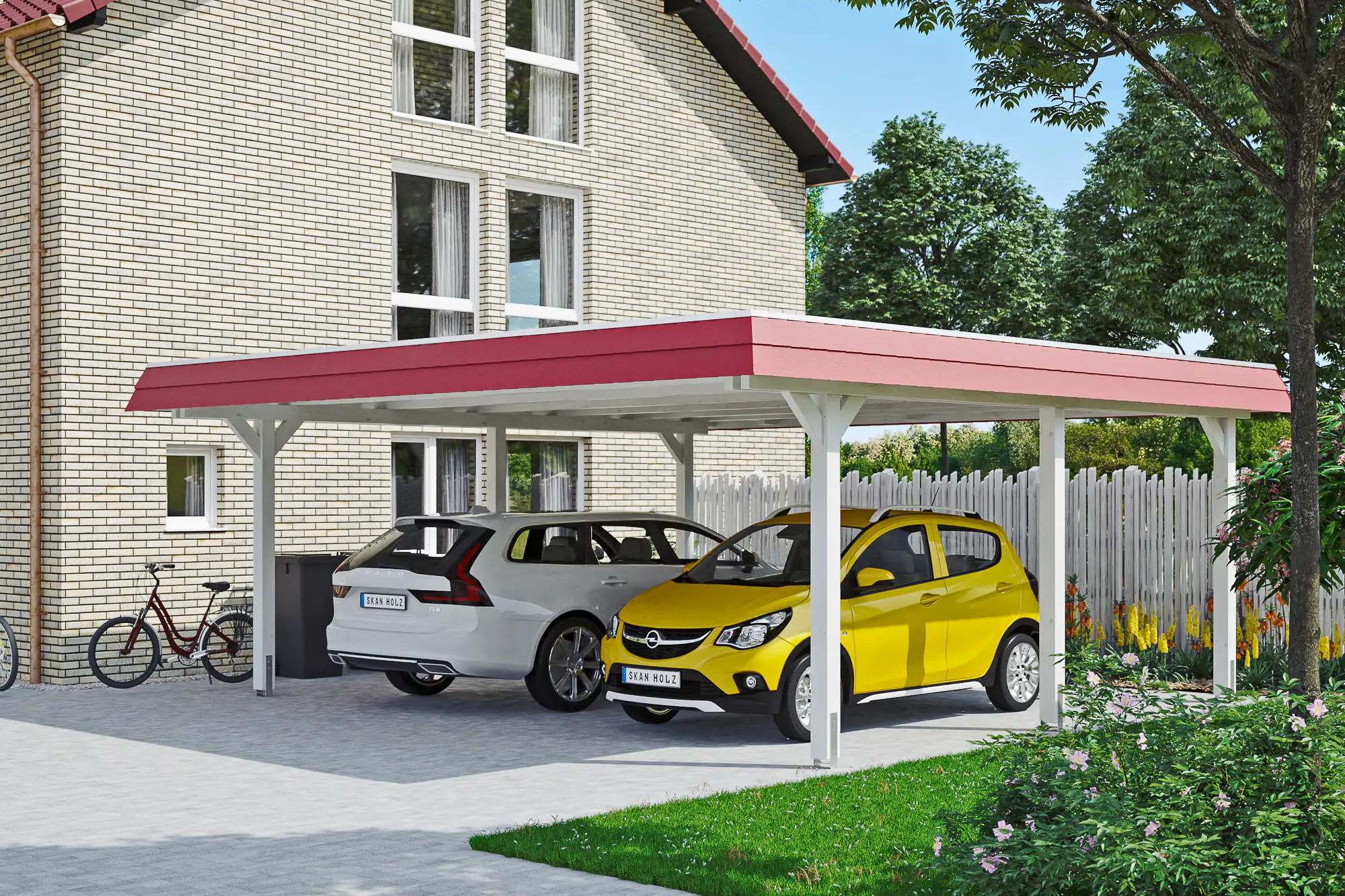 SKAN HOLZ Carport Wendland 630 x 637 cm mit EPDM-Dach