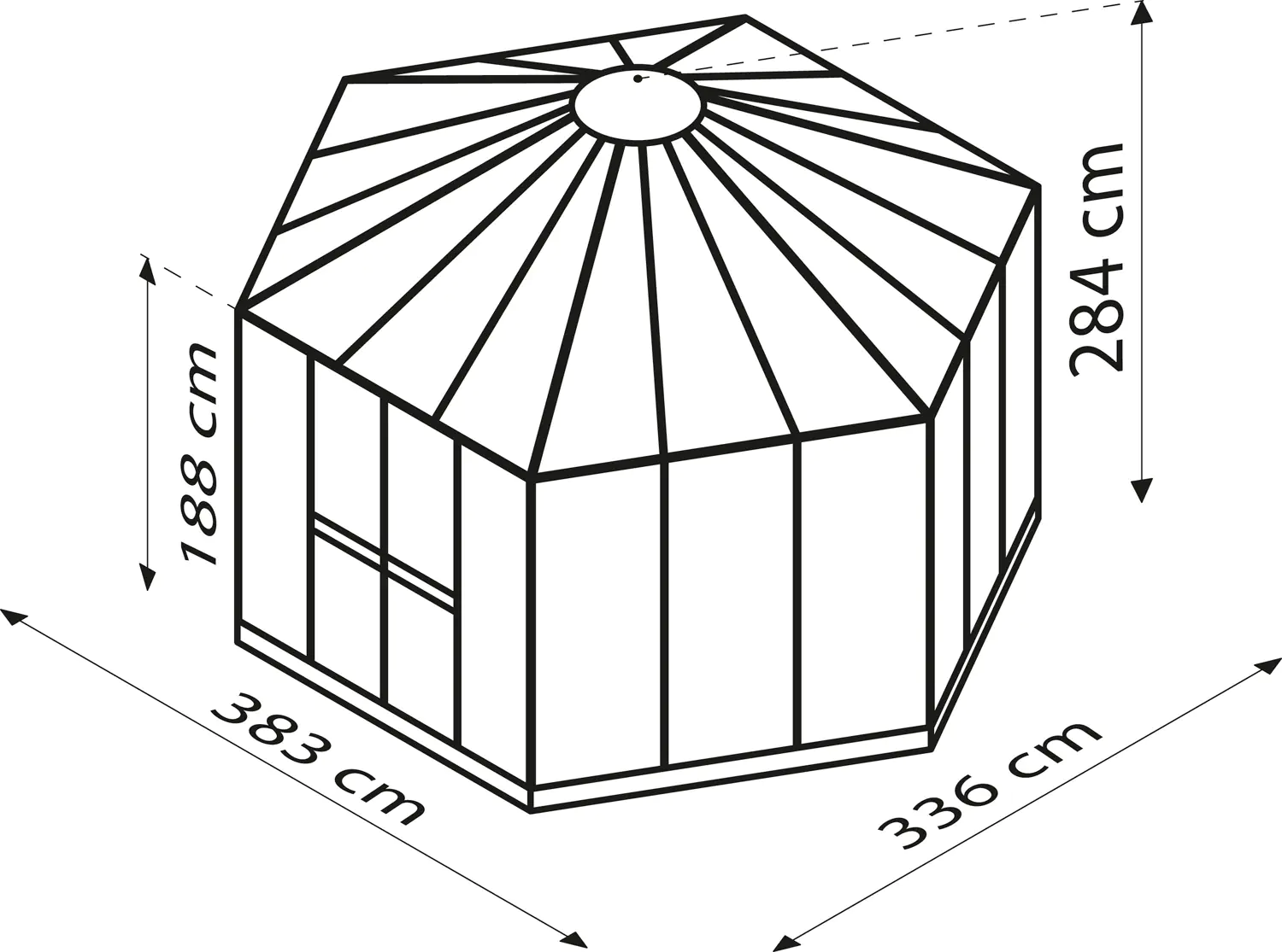 Vitavia Gewächshaus Juno 9000 383 x 331 cm 3 mm Sicherheitsglas Vitavia Gewächshaus Juno 9000 383 x 331 cm 3 mm Sicherheitsglas
