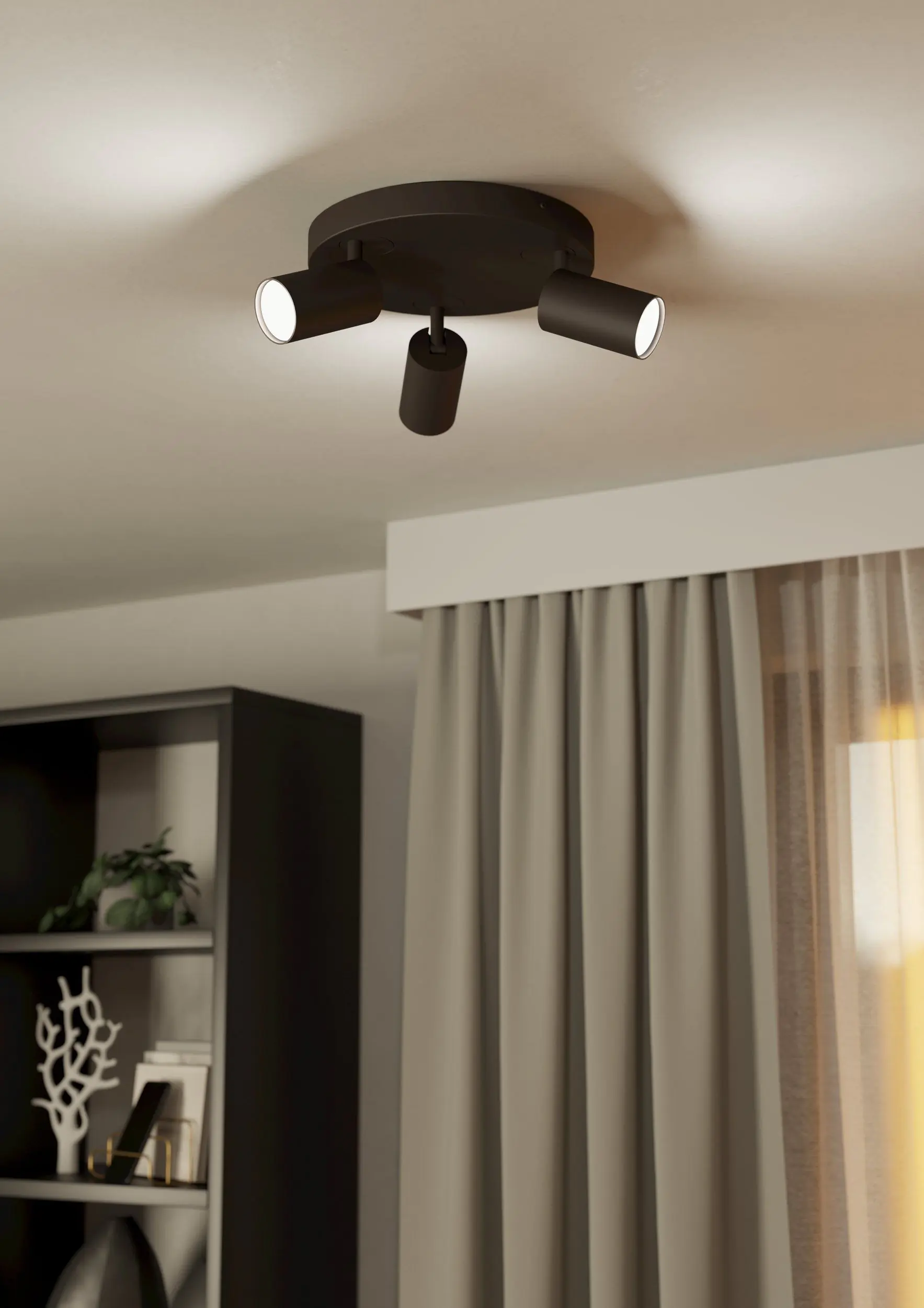 Eglo Connect 3er LED Spot Rondell Telimbela-Z schwarz Ø 25 cm