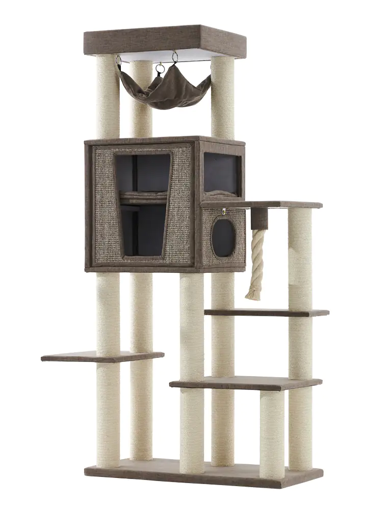 Nobby Kratzbaum Kasil H 203 cm Leinenoptik braun