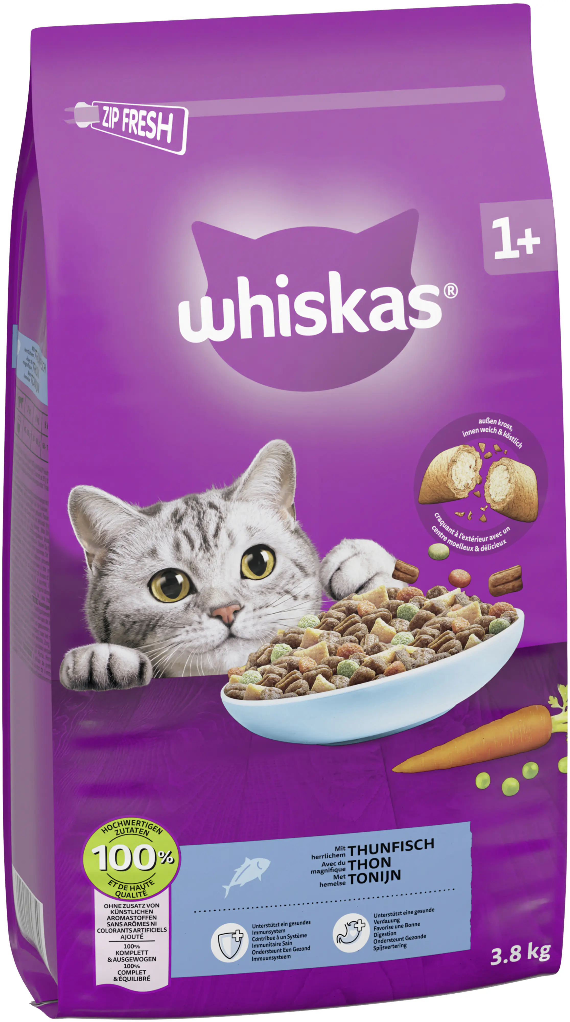 Whiskas Beutel Trocken Adult 1+ mit Thunfisch 3,8 kg